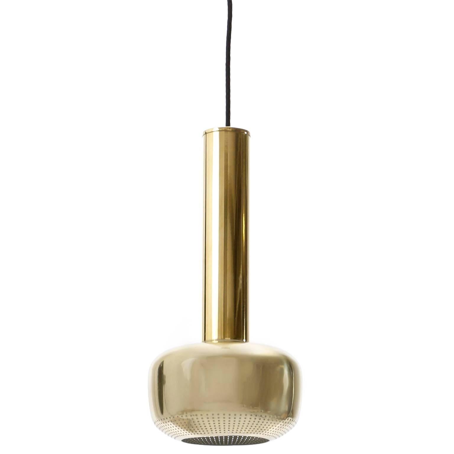 Danish Three Vega Brass Pendant Lights by Vilhelm Lauritzen for Louis Poulsen, 1960s