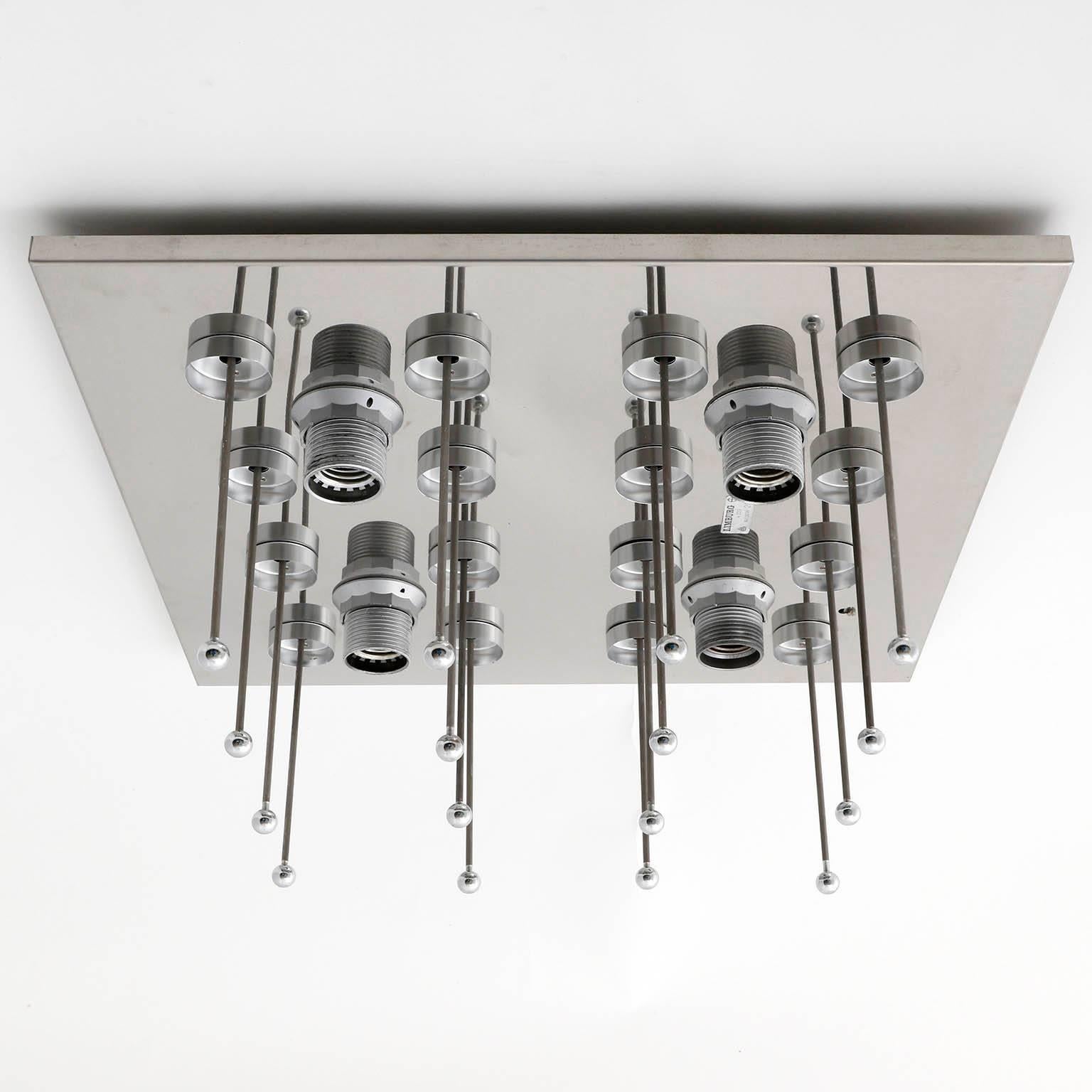 Limburg Flush Mount Light, Glass and Chrome, 1970 In Good Condition For Sale In Hausmannstätten, AT