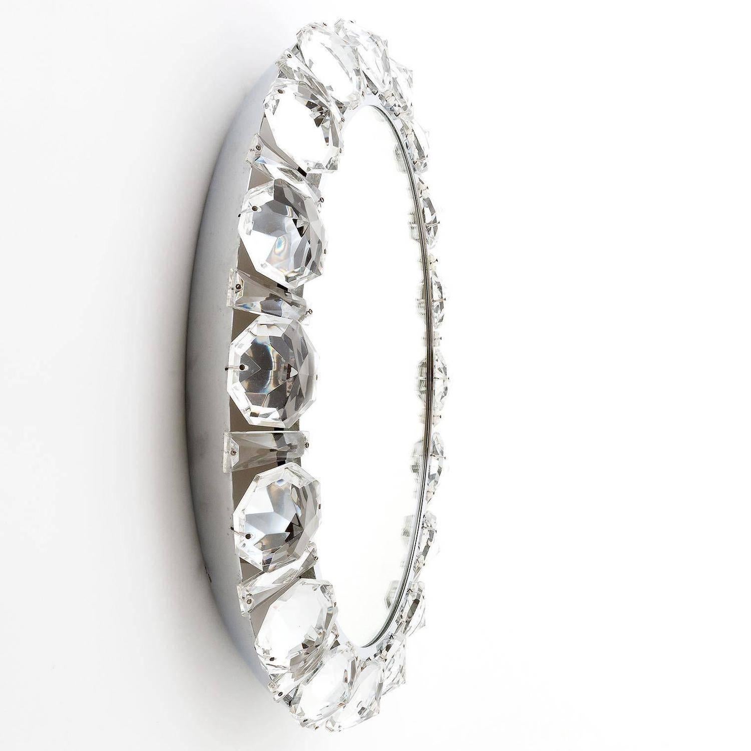 Lámpara de pared o espejo retroiluminada Palwa, Cristal de níquel, años 60, 1 de 2 Moderno de mediados de siglo en venta