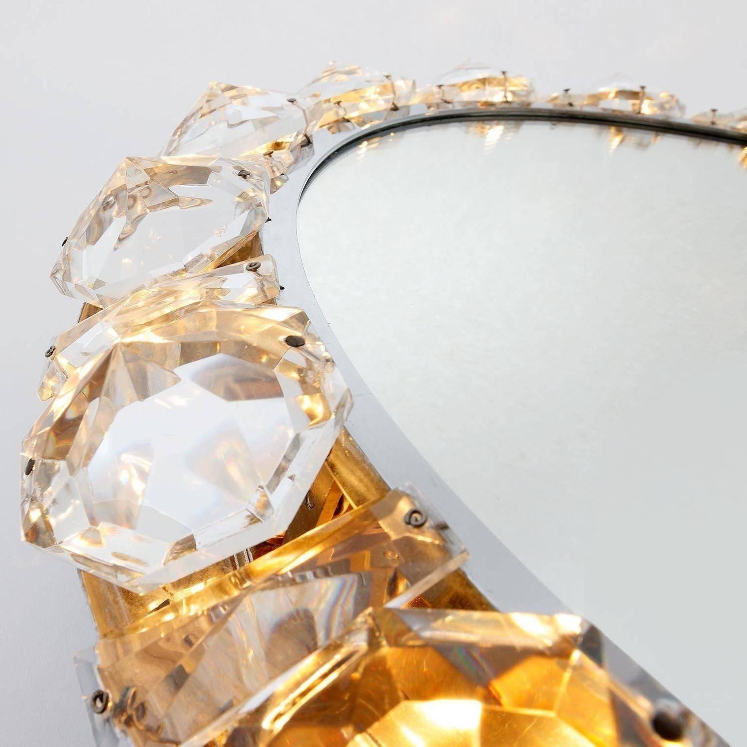 Lámpara de pared o espejo retroiluminada Palwa, Cristal de níquel, años 60, 1 de 2 mediados del siglo XX en venta