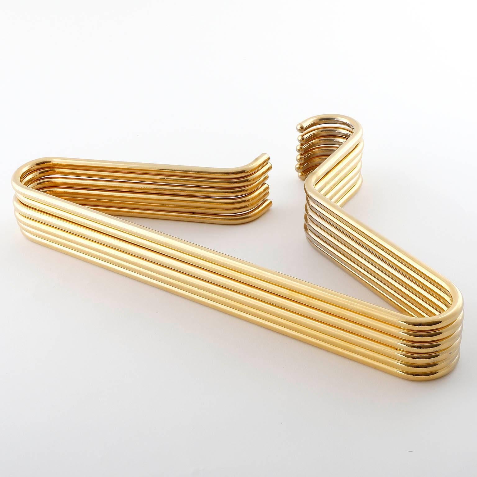 Late 20th Century Set of Six Carl Auböck Gold-Plated Coat Hangers, Austria, 1970s