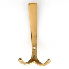 Three Coat Wall Hooks Brass by Hertha Baller Austria 1950s