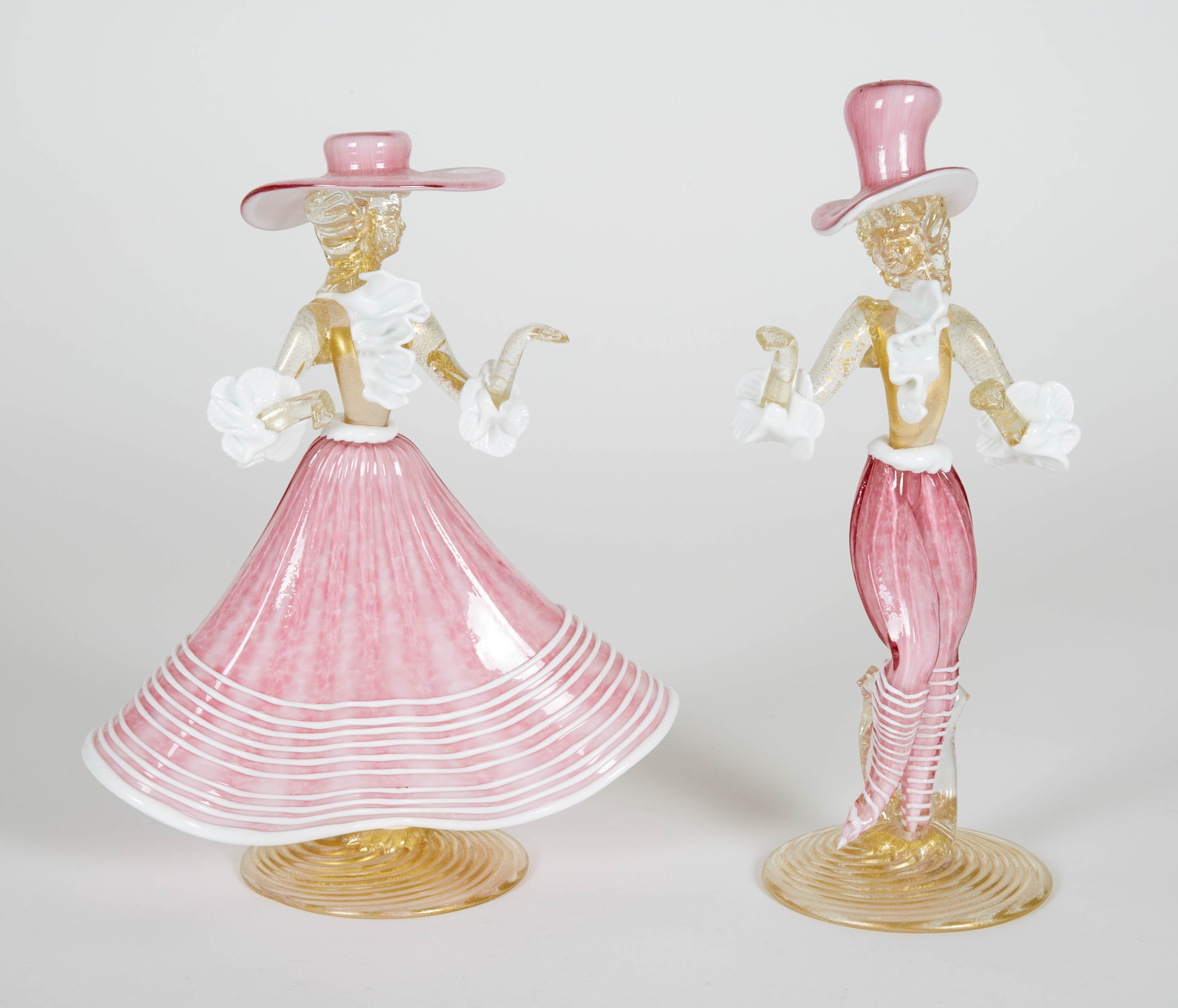 Pair of Dancing Murano Figurines