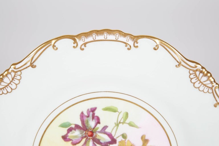 Set of Eight Floral Minton Plates, 1950s In Excellent Condition In New York, NY