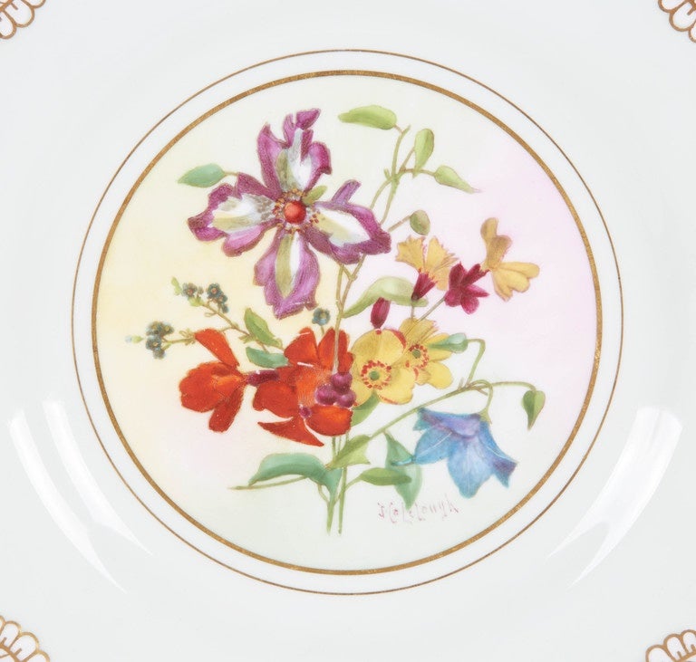 Mid-20th Century Set of Eight Floral Minton Plates, 1950s
