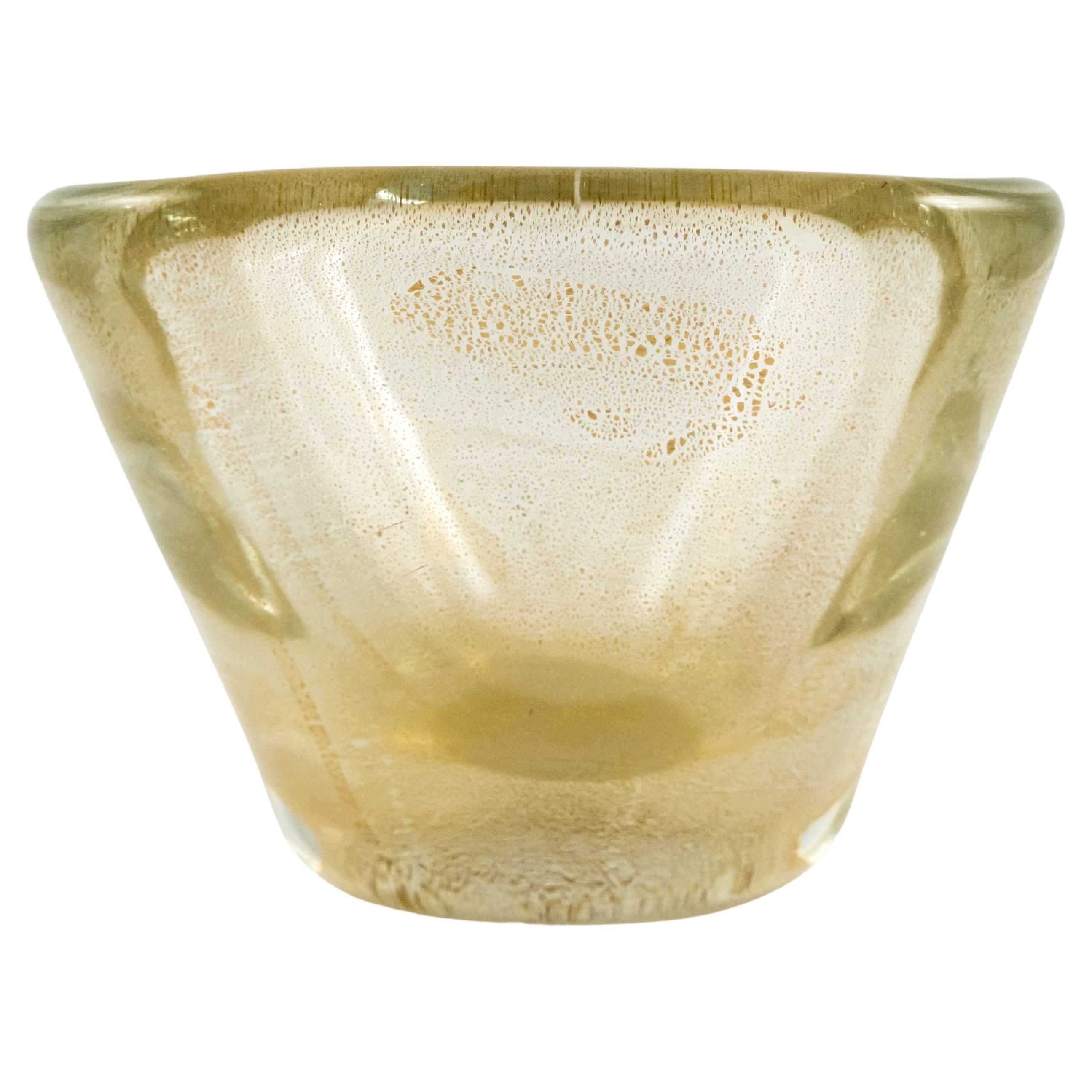 Mid-Century Murano Art Glass Vase by Carlo Scarpa, Gold Fleck, 1955