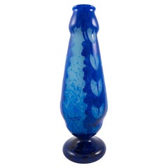 Monumental Vase of Glycine Blueberries Sign: Charder, Le Verre Francais.