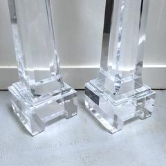 Pair of Allan Knight Acrylic Obelisks
