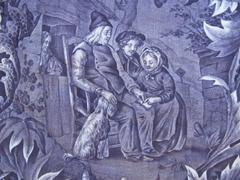 19th Century Hand Quilted Toile Valance