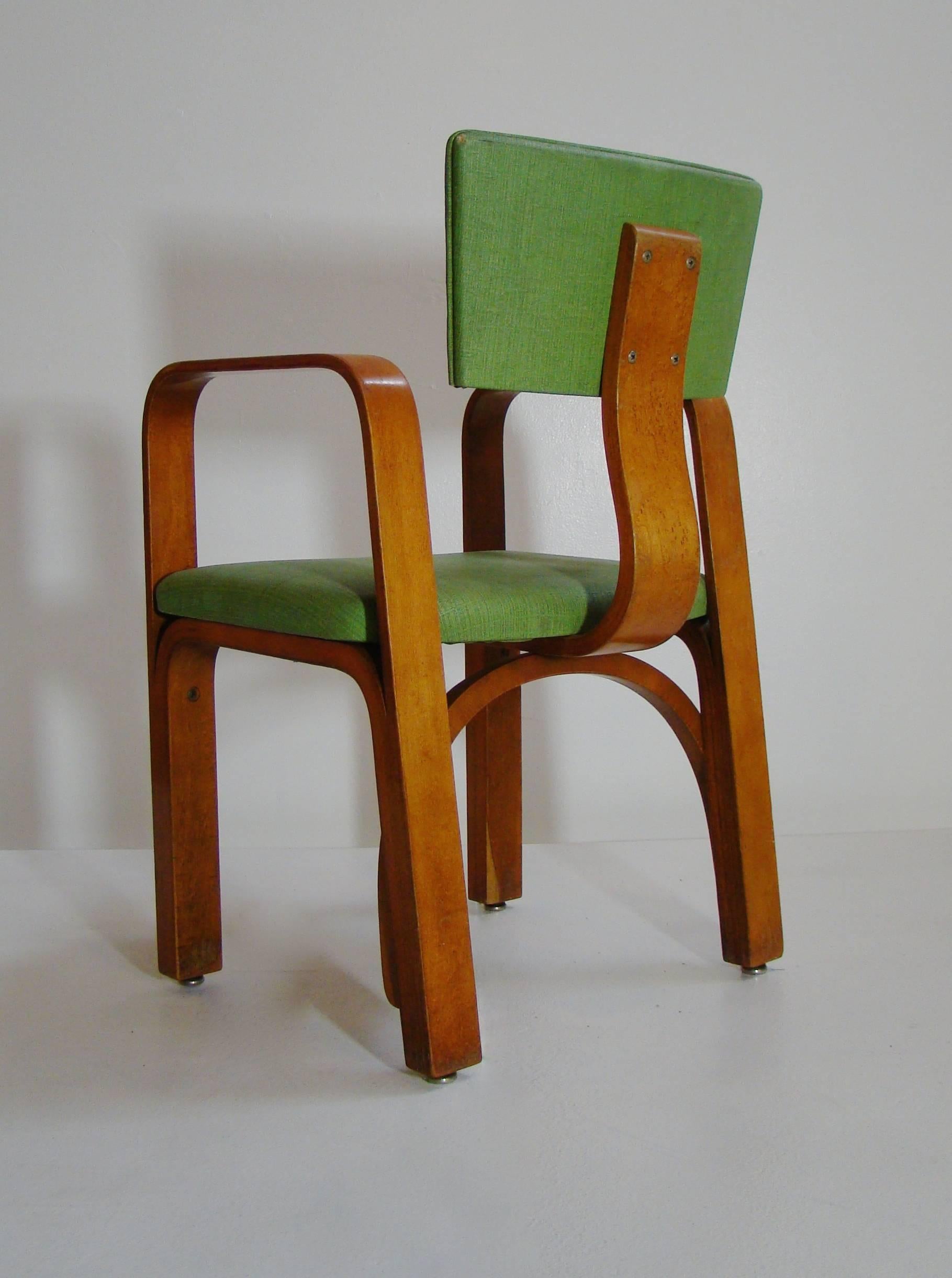 Mid-Century Modern Bentwood Childs Armchair or Occasional Chair Attributed to Thonet For Sale