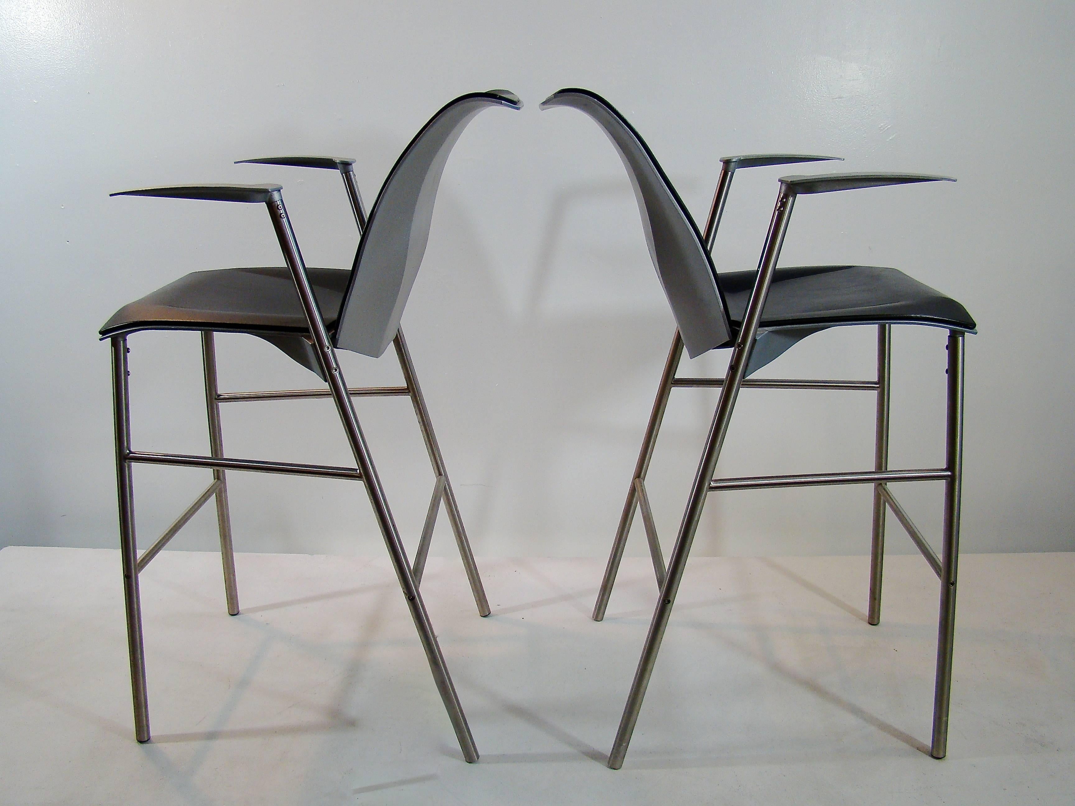 Aluminum Frank Gehry for Knoll Studio Limited Edition Fog Bar Stools For Sale
