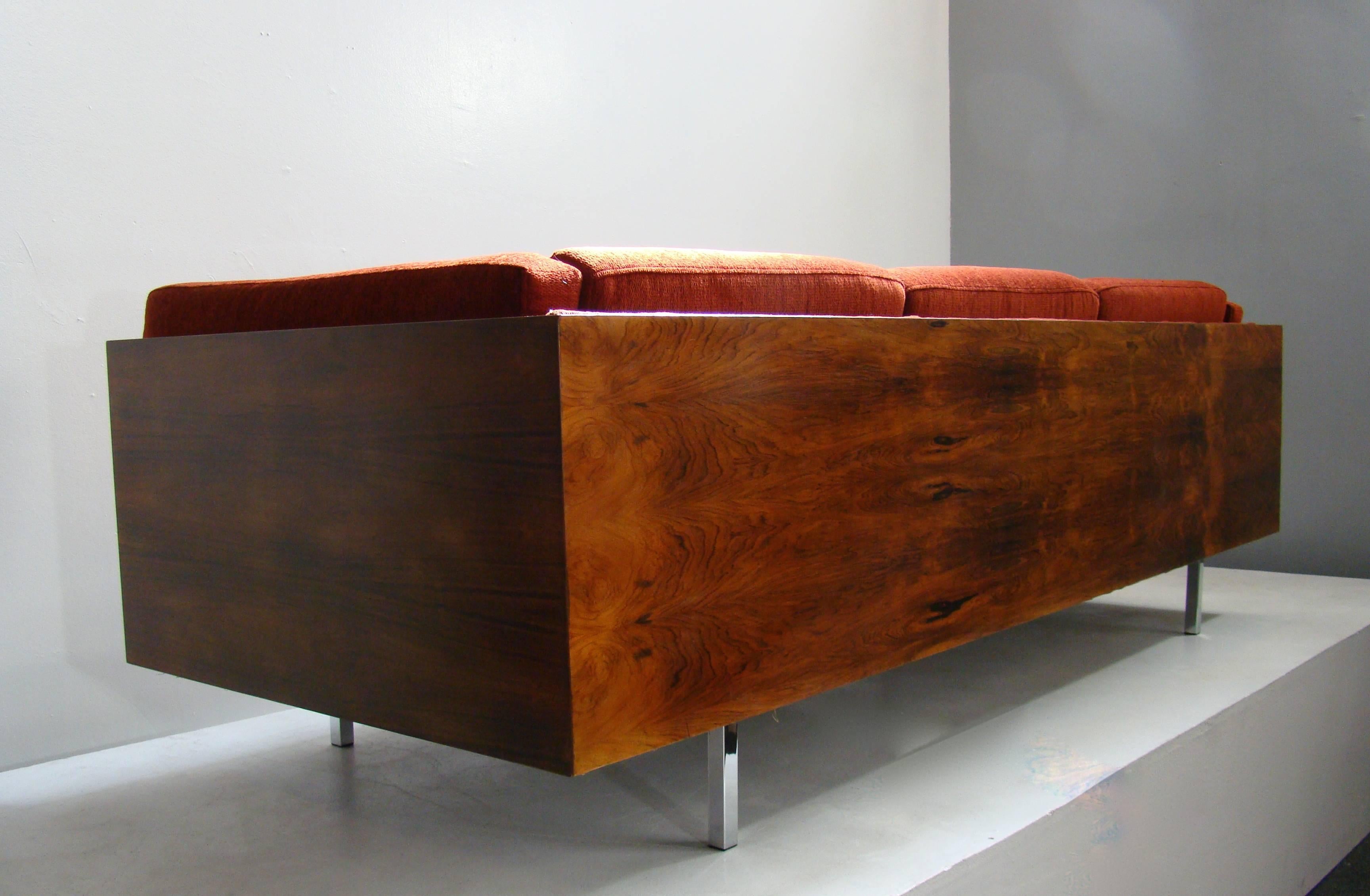 Mid-Century Modern Rosewood Case Sofa by Milo Baughman, USA