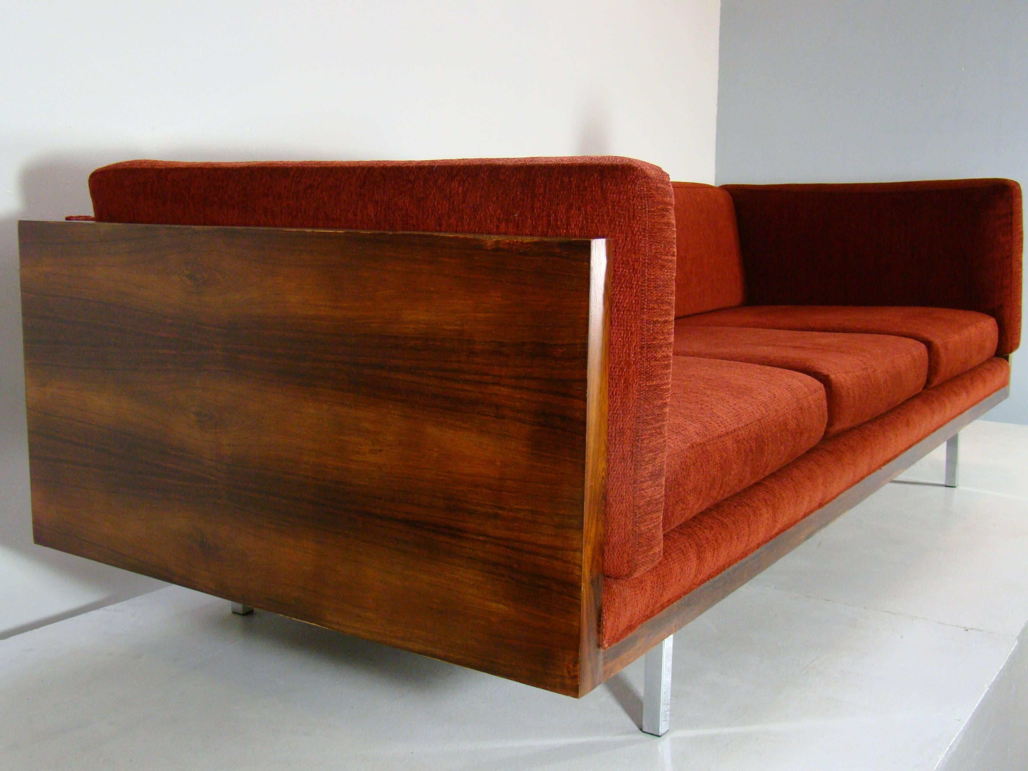 American Rosewood Case Sofa by Milo Baughman, USA