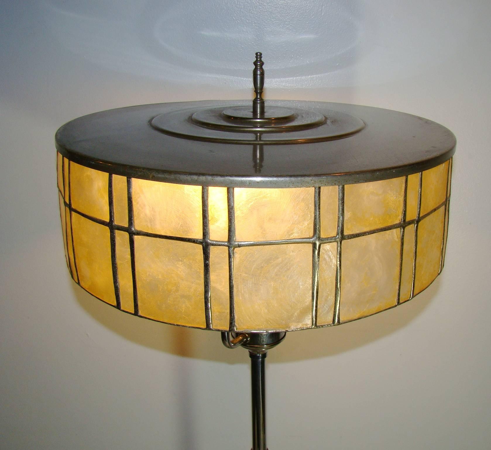 American Art Deco Chrome/ Black Floor Lamp, circa 1920s 2