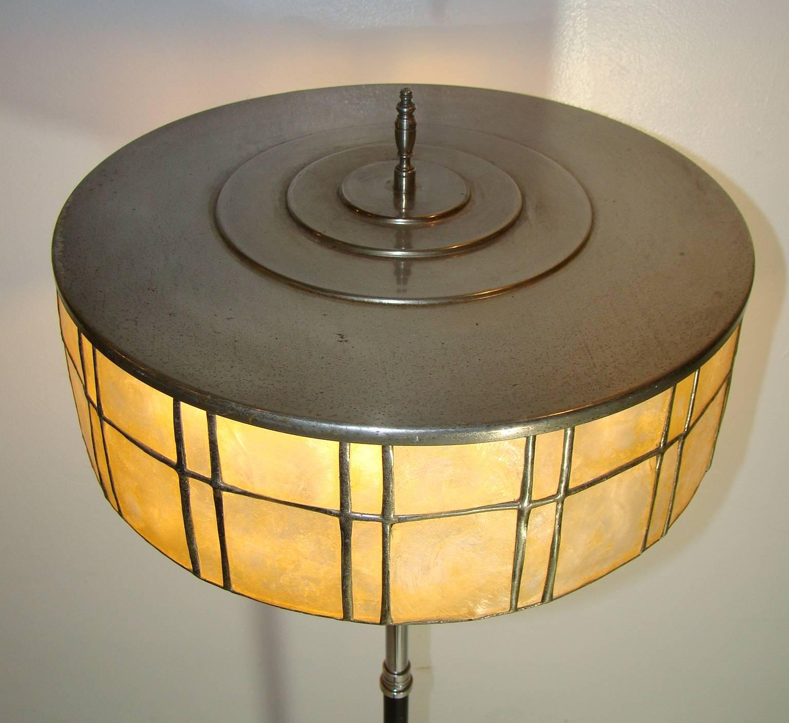 American Art Deco Chrome/ Black Floor Lamp, circa 1920s 3