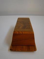 Fine and Rare Herringbone Pattern Teak Marquetry Butter Dish by Sowe 'Denmark'