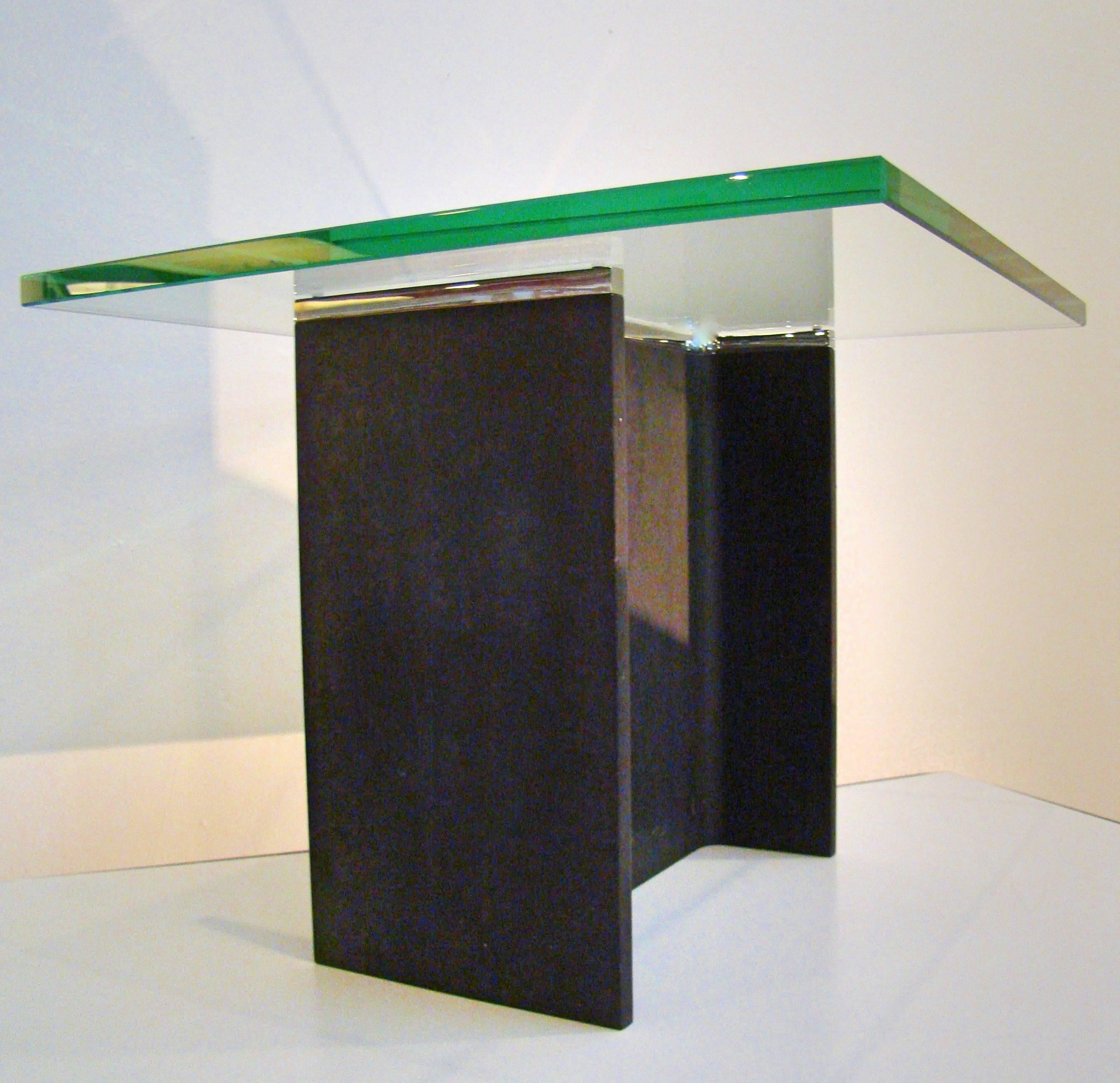 Glass Exquisite Bauhaus Inspired Steel Sculpture/Table by James Prestini