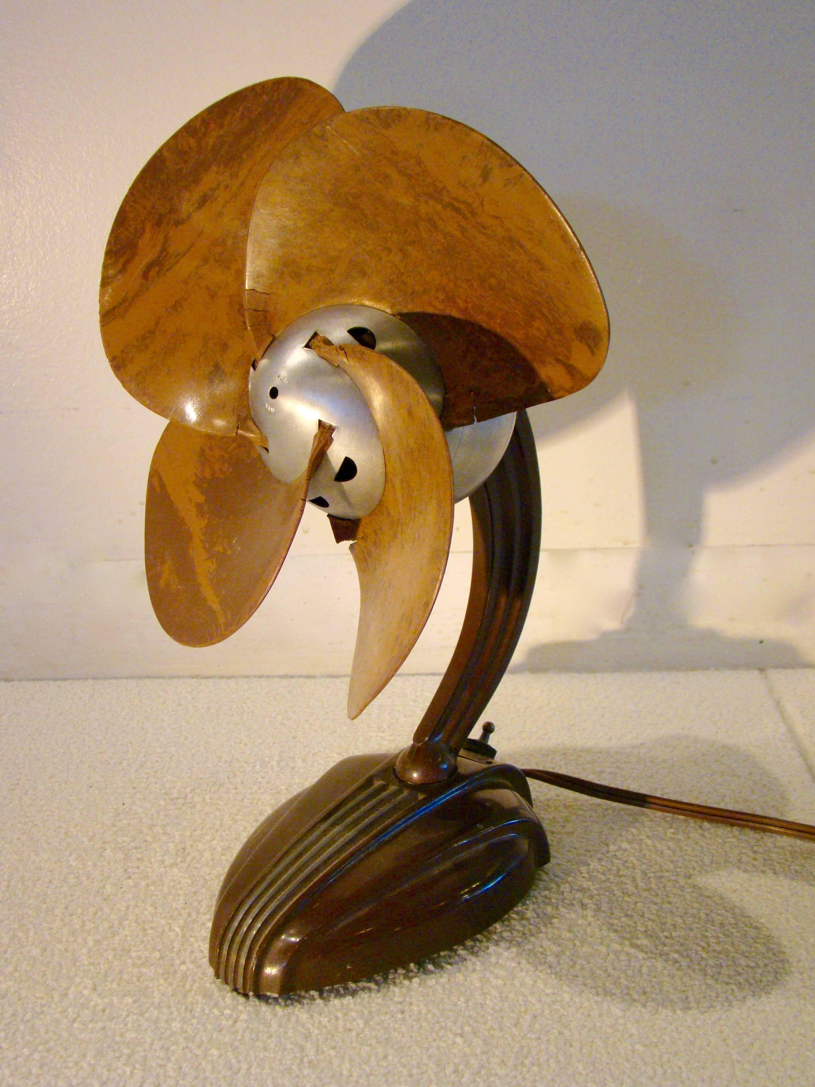 Art Deco Machine Age Industrial Collection of Four Sculptural Safe T Fans 1