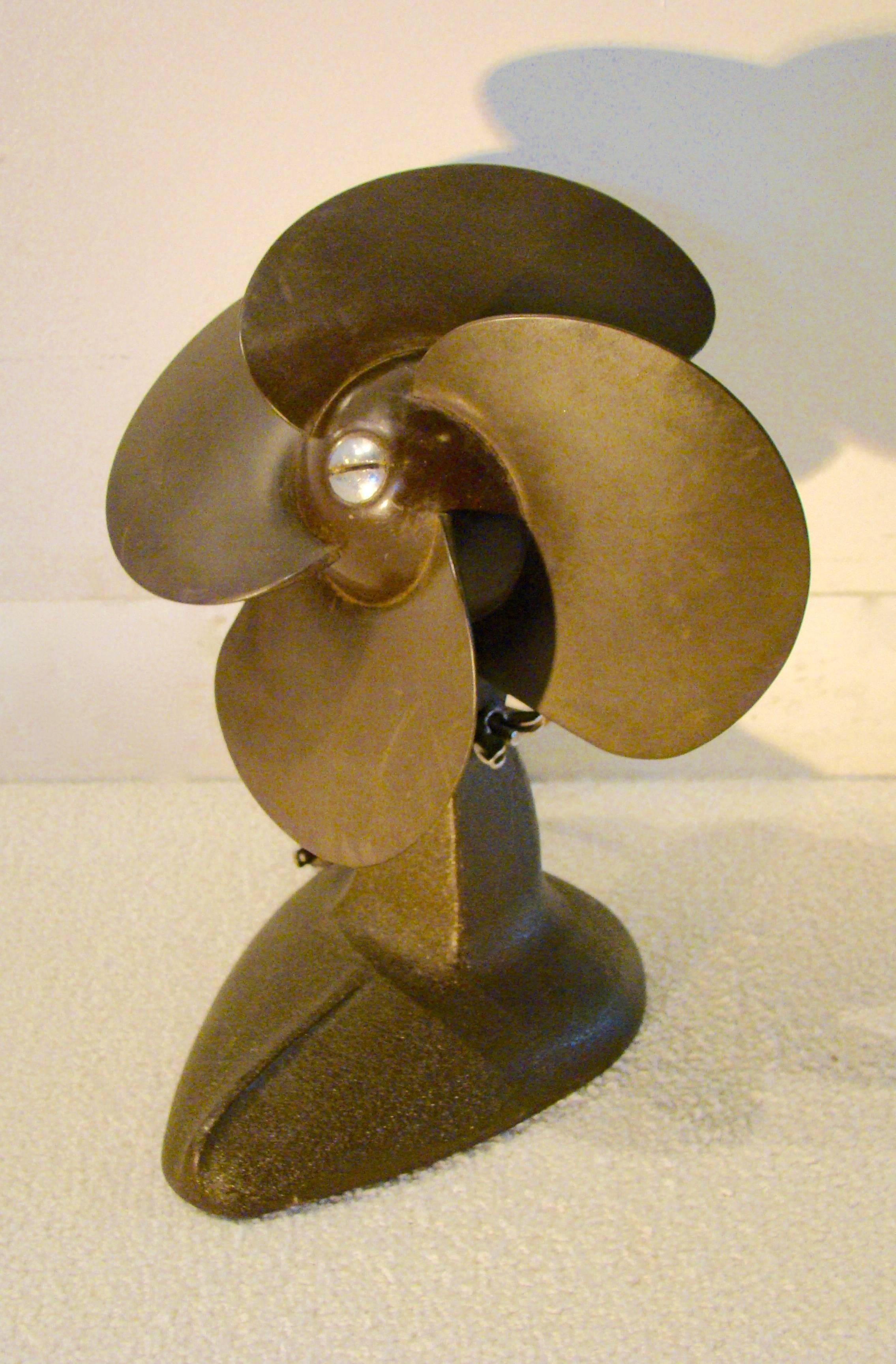 Metal Art Deco Machine Age Industrial Collection of Four Sculptural Safe T Fans