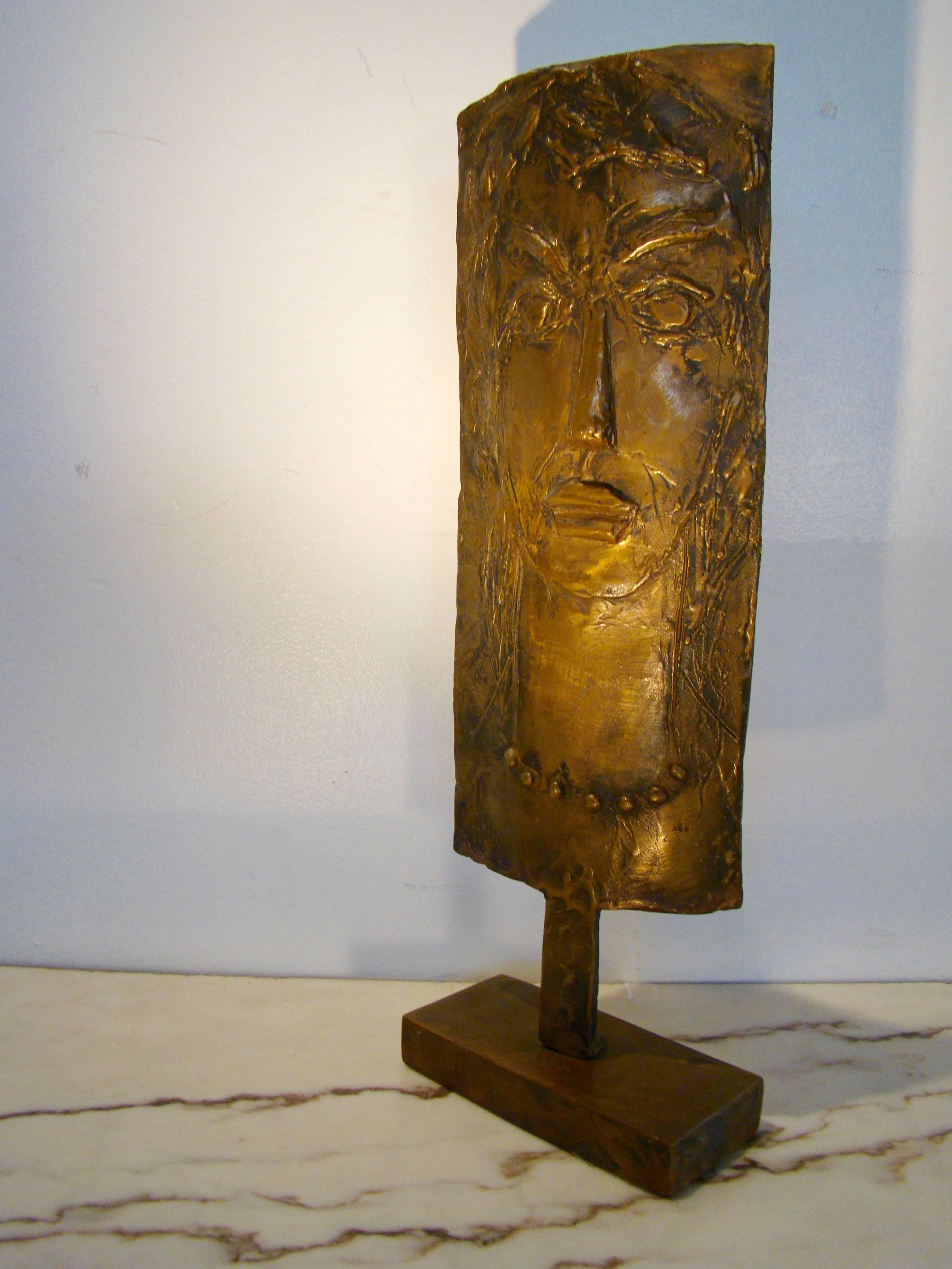Bronze Torch Cut Table Sculpture by E. Katz In Excellent Condition For Sale In Denver, CO