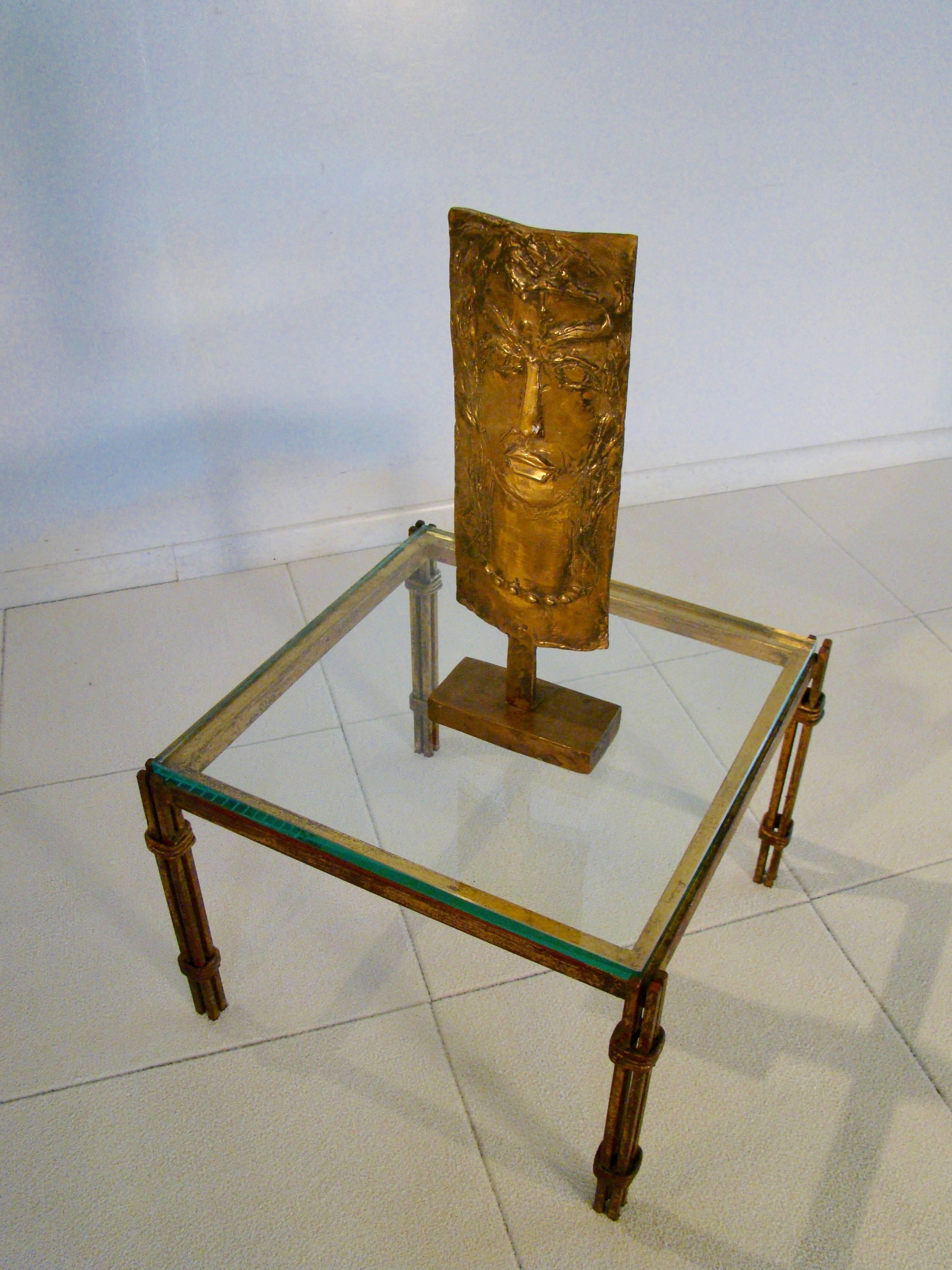 Mid-20th Century Bronze Torch Cut Table Sculpture by E. Katz For Sale