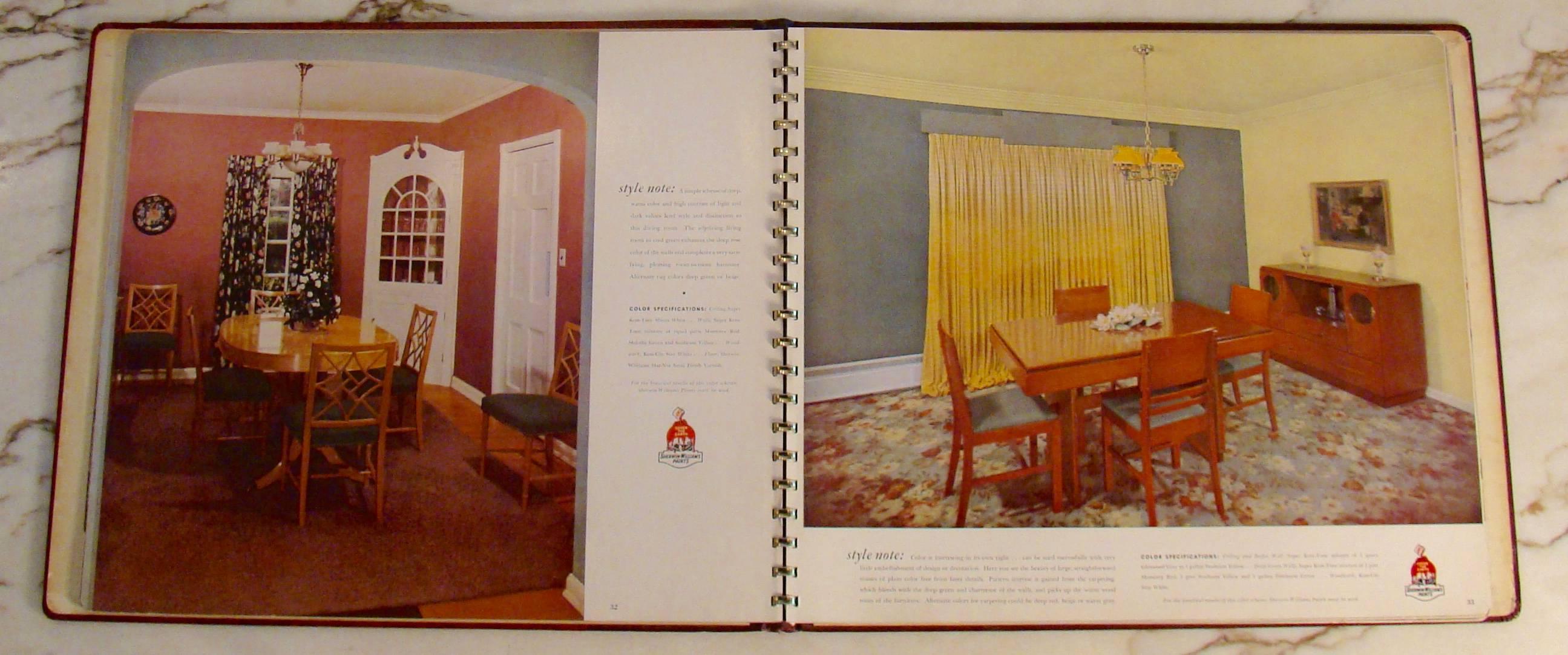 Wonderful coffee table book from the 1950s with interior decorating and paint options for your home.