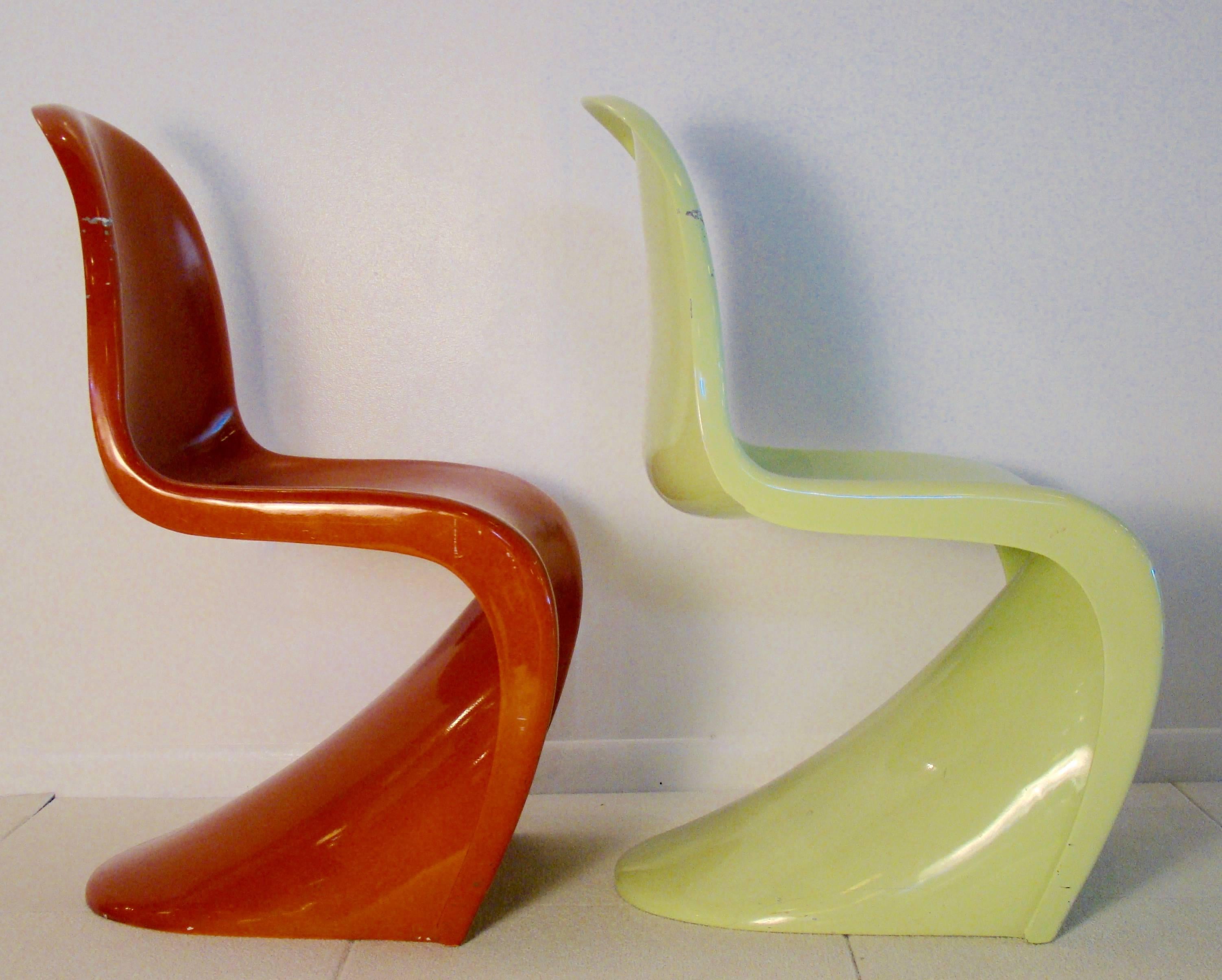 Mid-Century Modern Verner Panton Original S Chair in Polyester and Fiberglass, circa 1965 For Sale