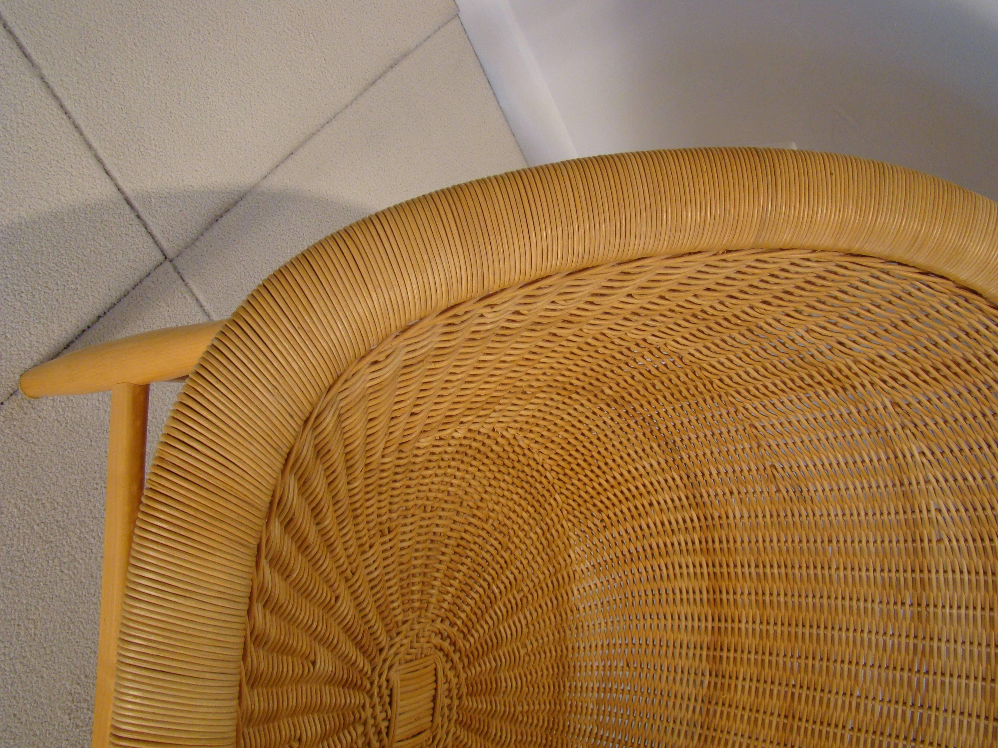 Mid-20th Century Beautiful Wicker Basket Lounge Chair by Nanna Ditzel