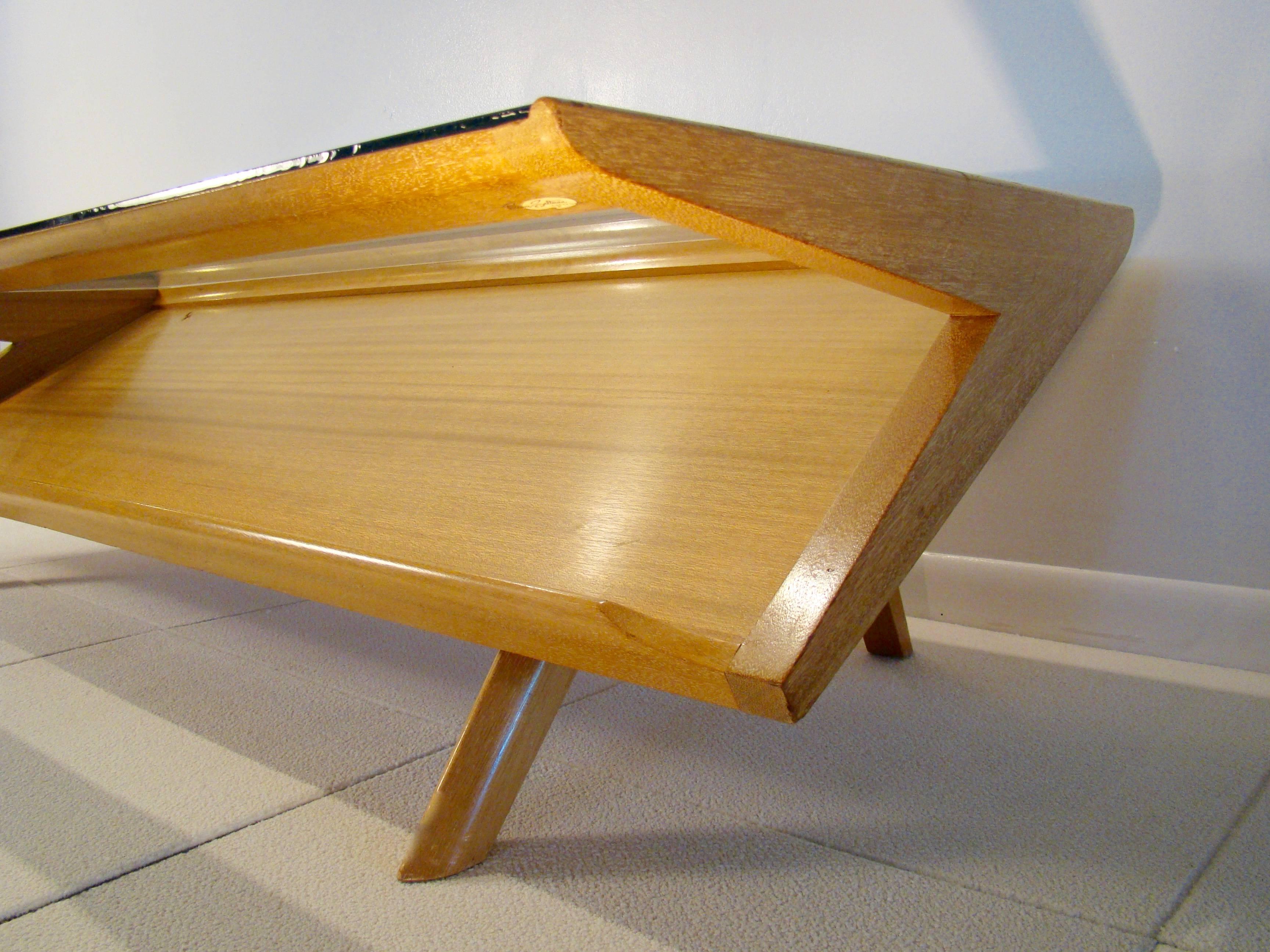 Mid-Century Modern John Keal Design 'Ribbon Mahogany' Display Coffee Table for Brown Saltman, USA