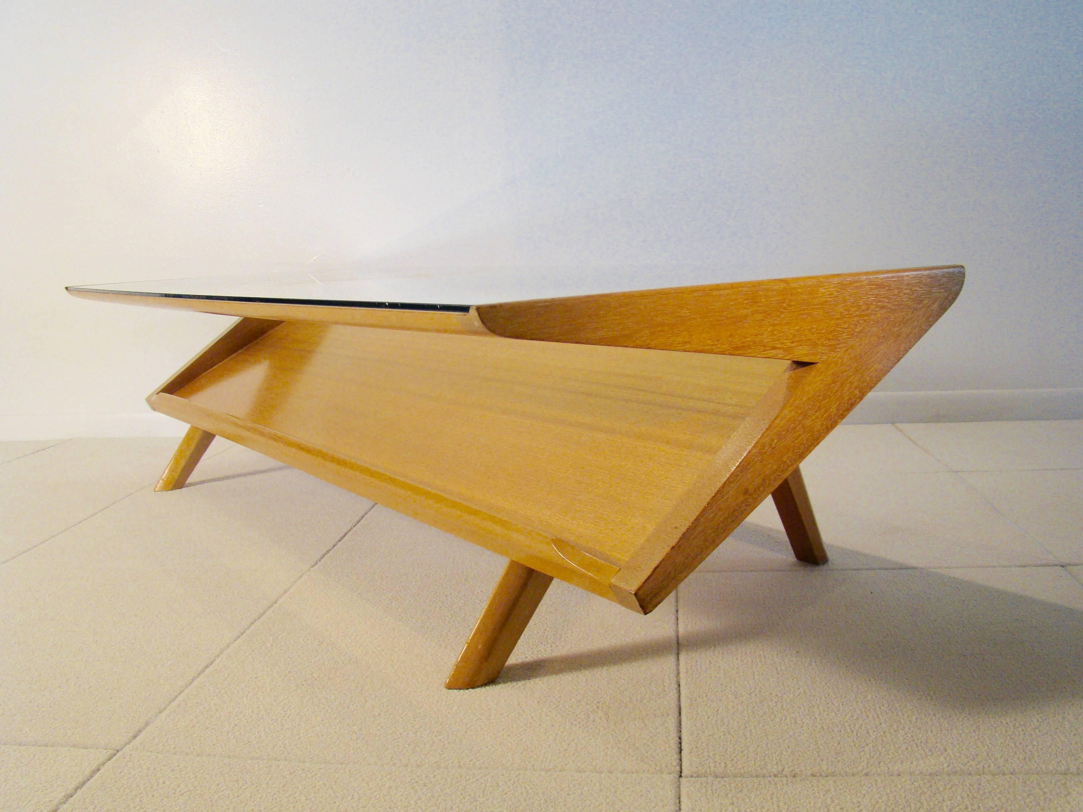 John Keal Design 'Ribbon Mahogany' Display Coffee Table for Brown Saltman, USA 1
