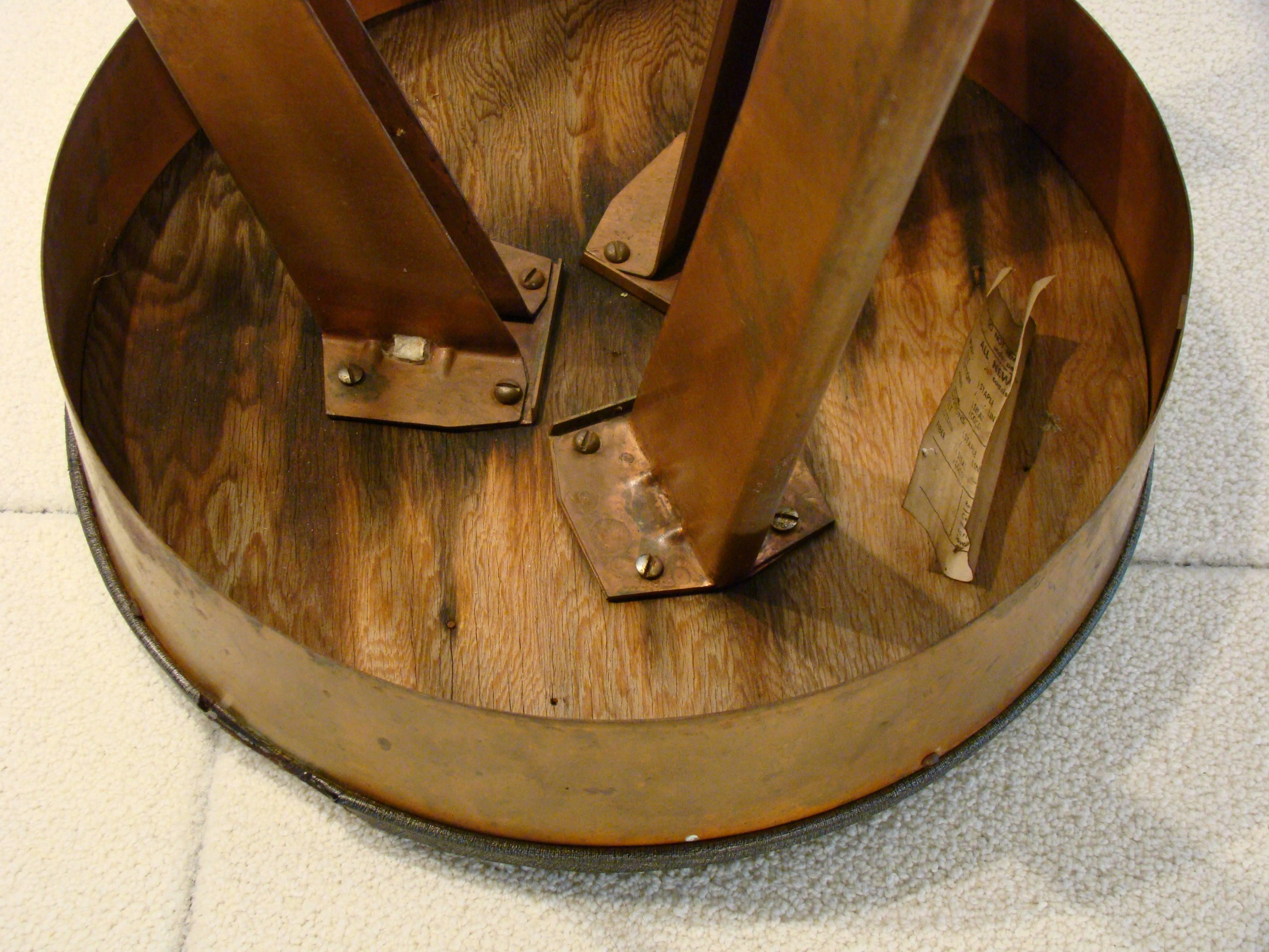 Copper-Plated 'Machine-Age Style' Counter Stool, USA In Fair Condition In Denver, CO