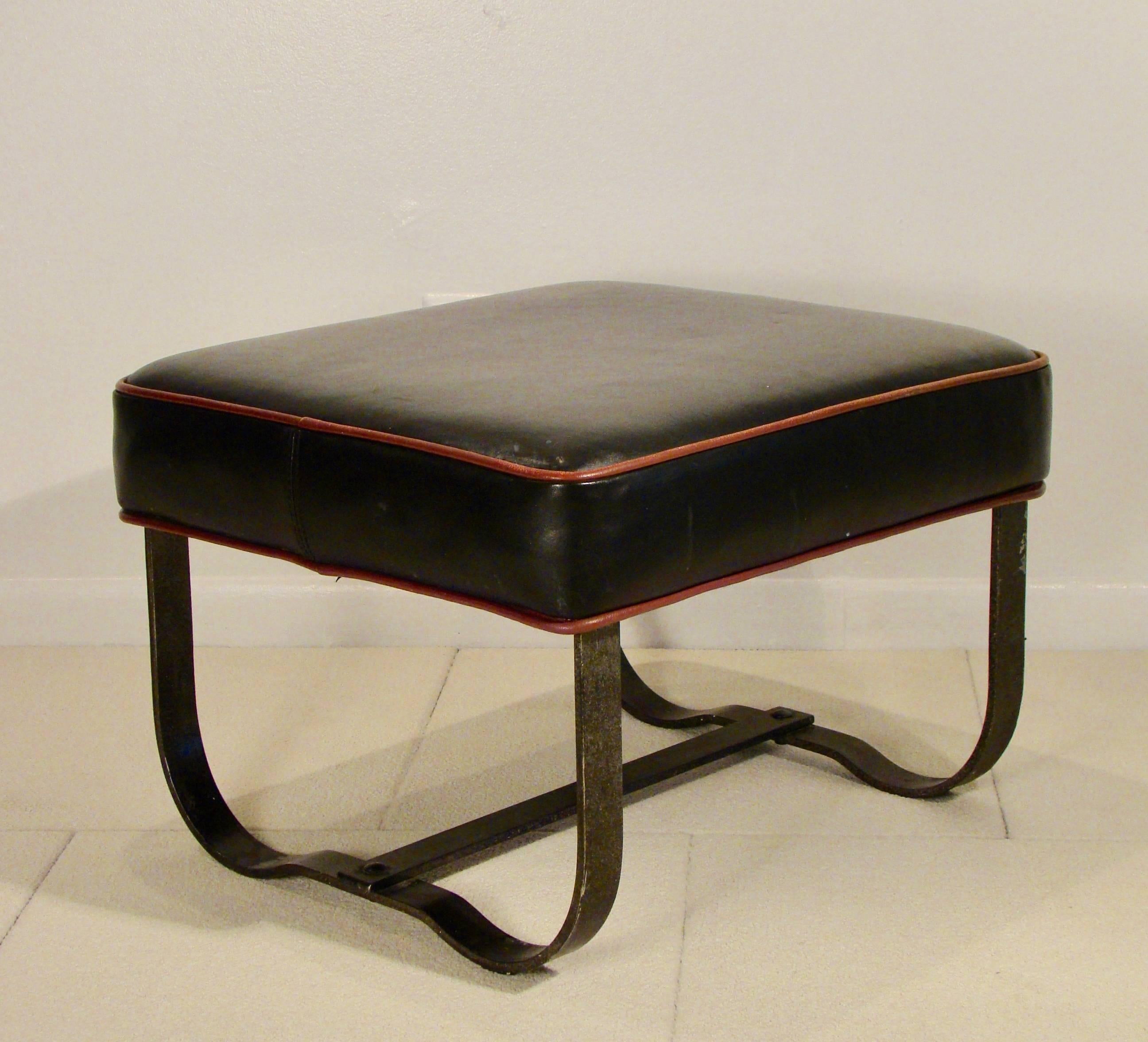 Elusive Art Deco Machine Age Steel Lounge Chair and Ottoman by McKay 3