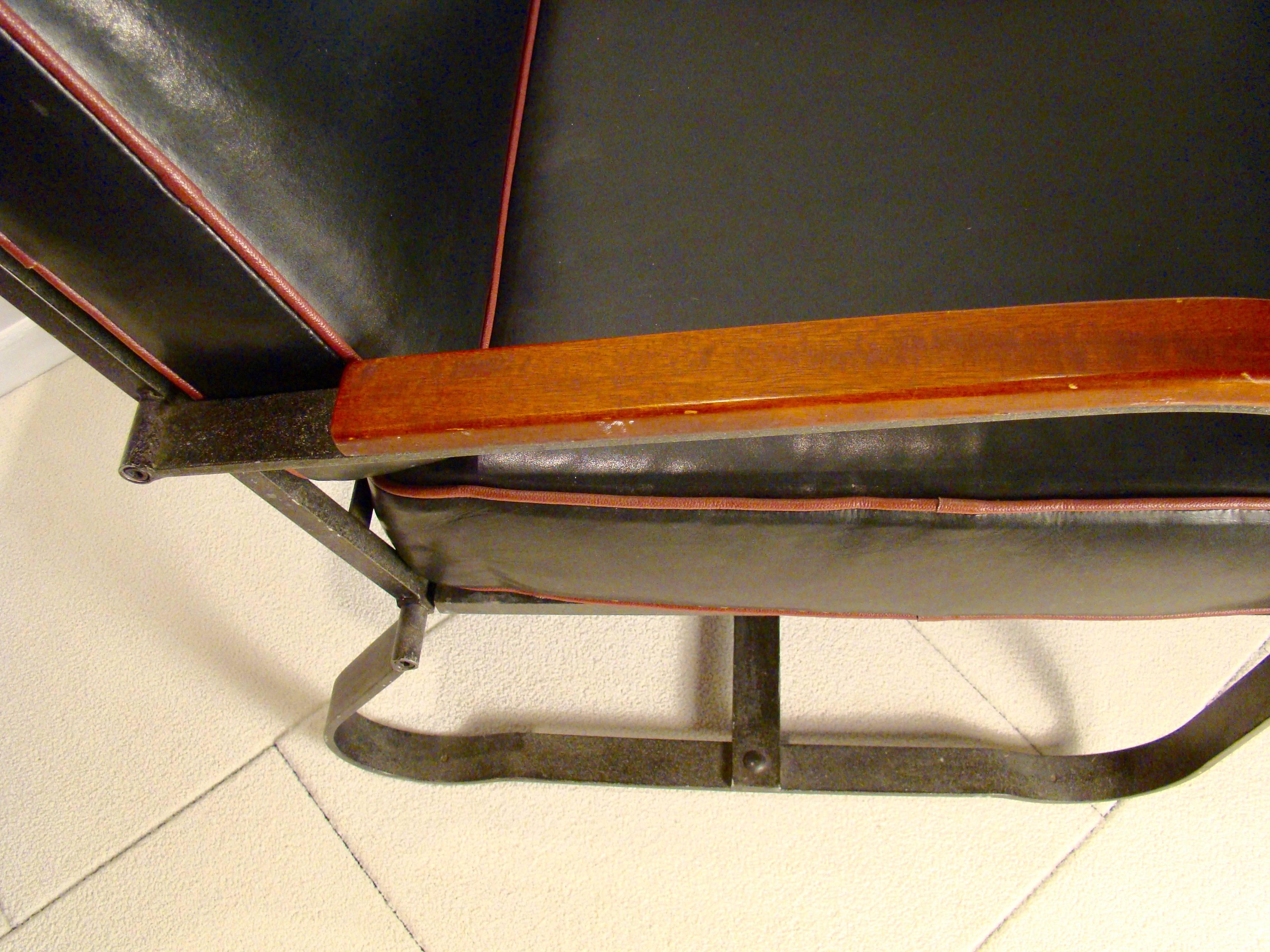 Elusive Art Deco Machine Age Steel Lounge Chair and Ottoman by McKay 1