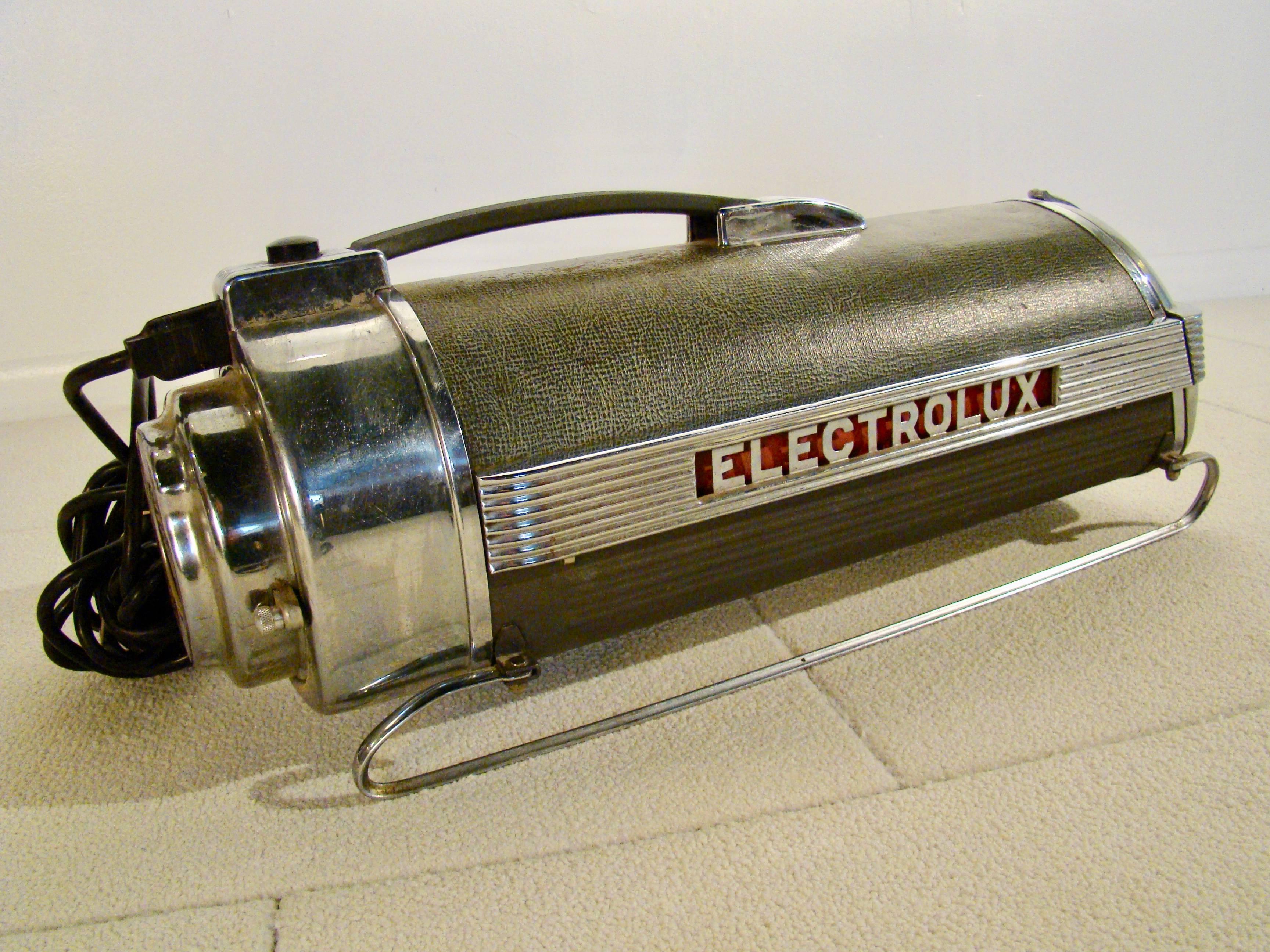 Metal Pair of Art Deco Streamlined Modern Machine Age Electrolux Vacuums For Sale