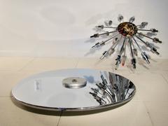 Stunning and Monumental Chrome Sputnik Chandelier Light Fixture