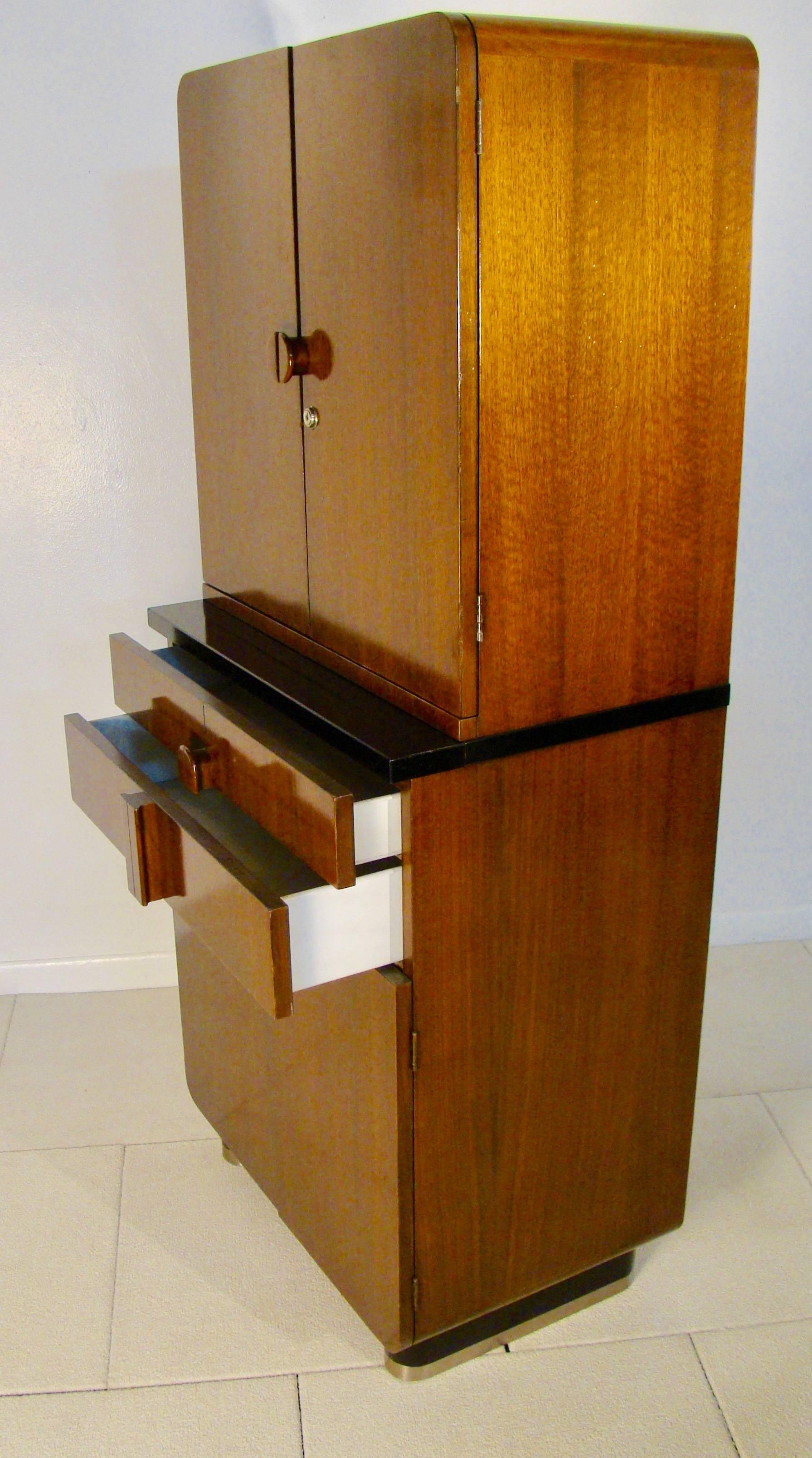 Mid-20th Century Donald Deskey for Hamilton Art Deco Streamline Cabinet or Bar