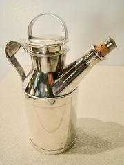 Art Deco Nickel Plate Milk Can Cocktail Shaker by Reed and Barton, circa 1938