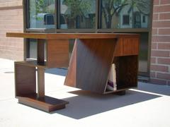 Art Deco Machine Age Architectural Desk in the Style of Paul Frankl, circa 1940s