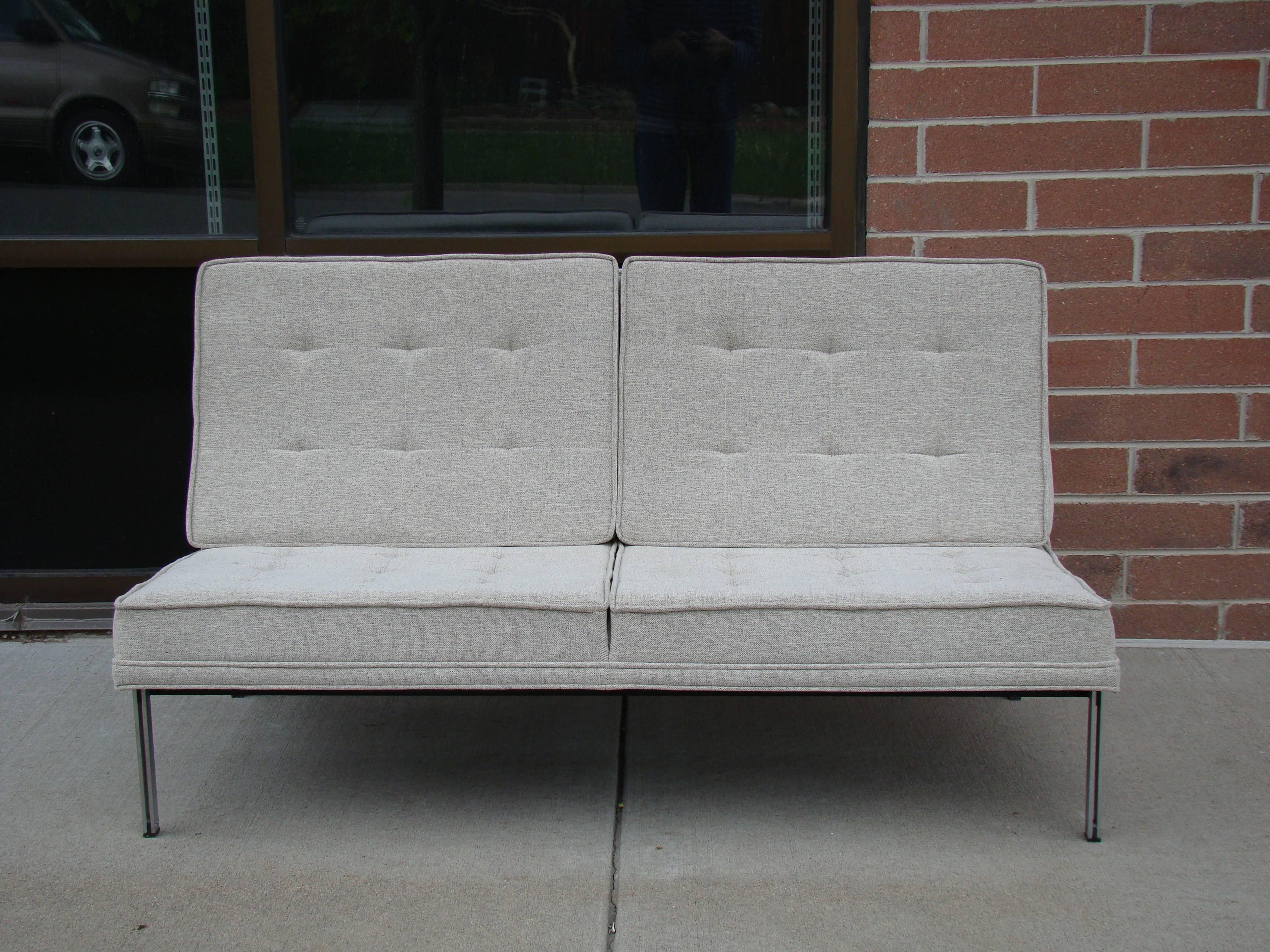 Florence Knoll 'Parallel Bar' Two-Seat Armless Sofa for Knoll Associates 'USA' 1