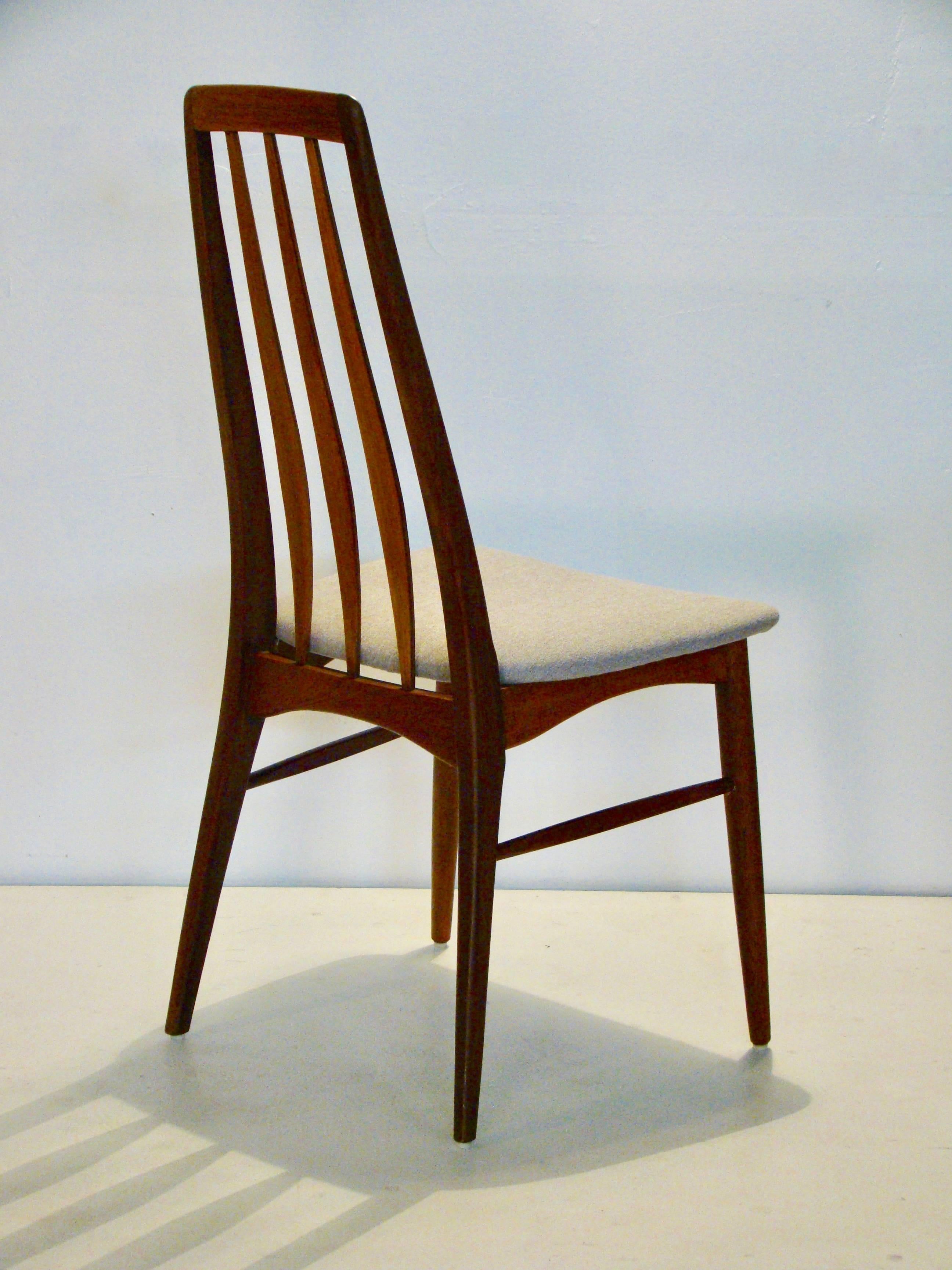 Upholstery Danish Modern Teak High Back Set of Six Dining Chairs by Koefoeds Hornslet