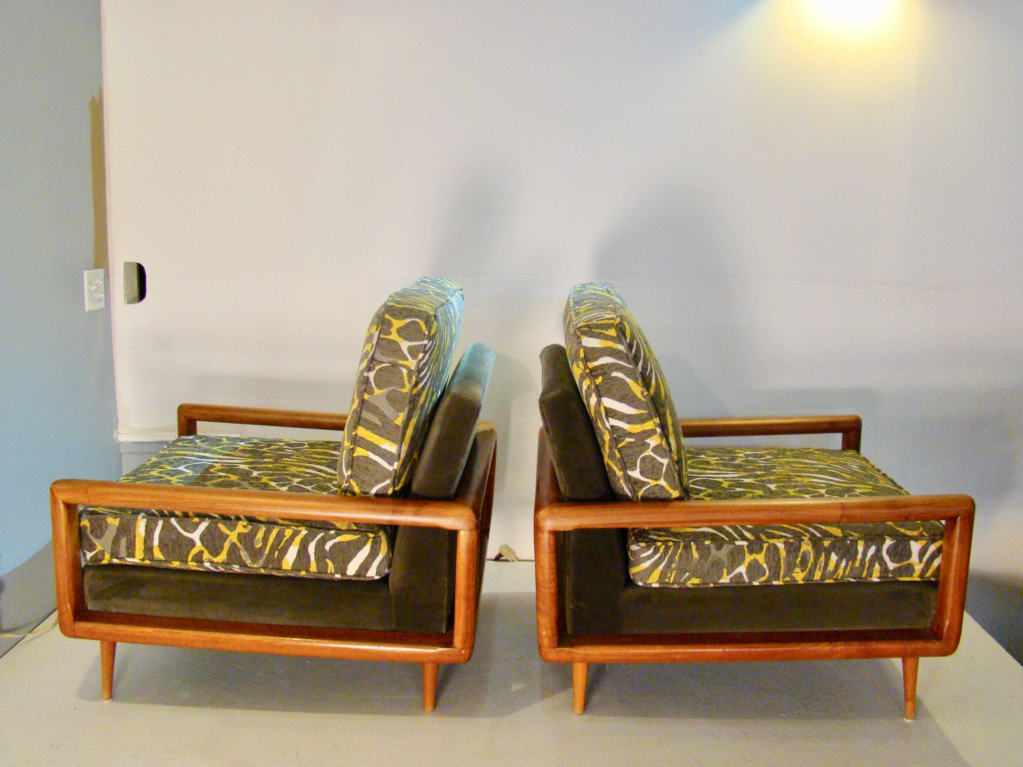 American 1950s Custom Build 'Architect Specified' Pair of Lounge Chairs, USA For Sale