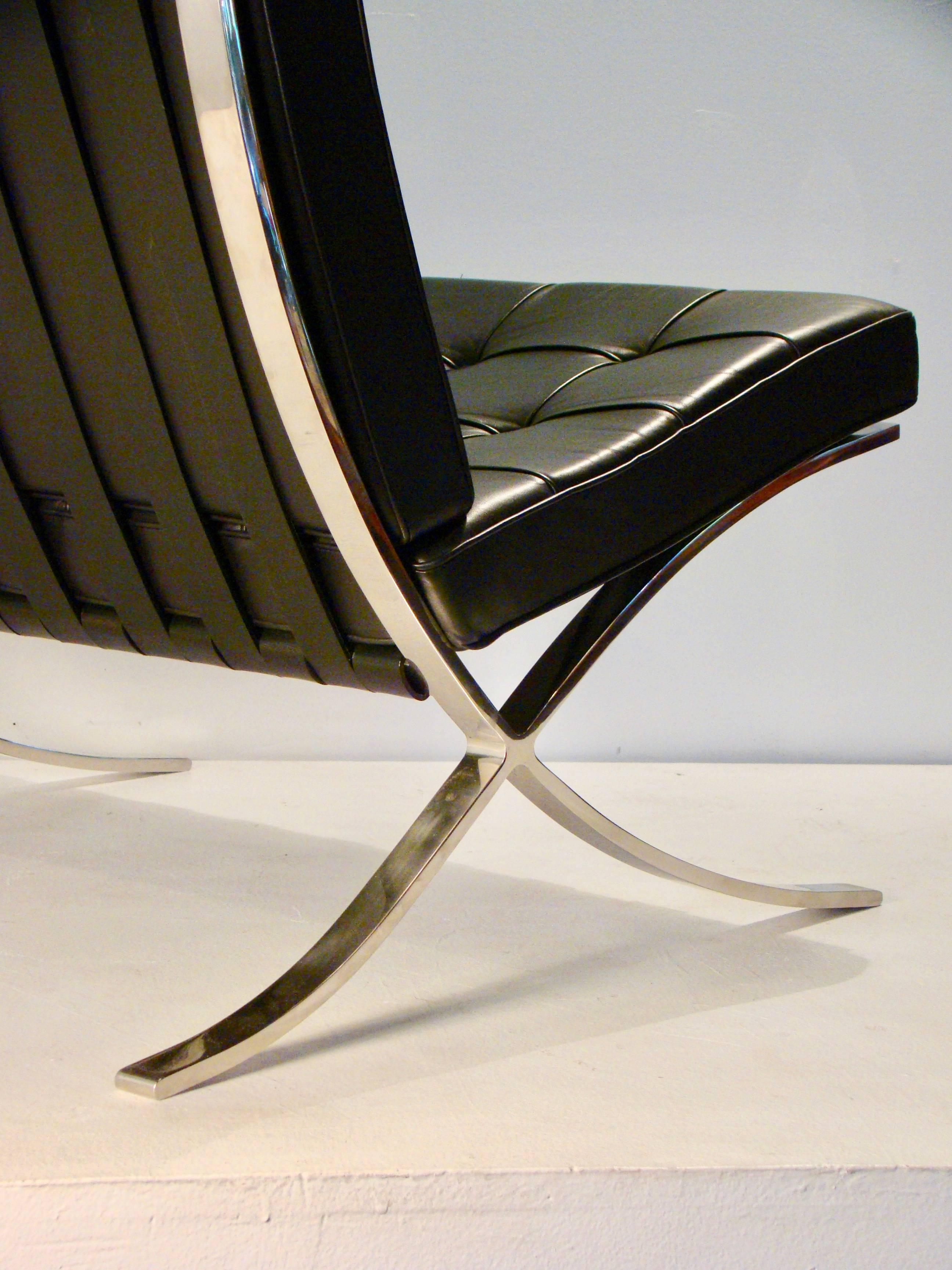 Mies Van Der Rohe for Knoll Pair of Barcelona Chairs, circa 1970s In Excellent Condition In Denver, CO