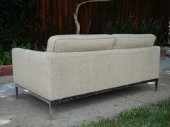 Florence Knoll for Knoll International Chrome and Upholstered Loveseat