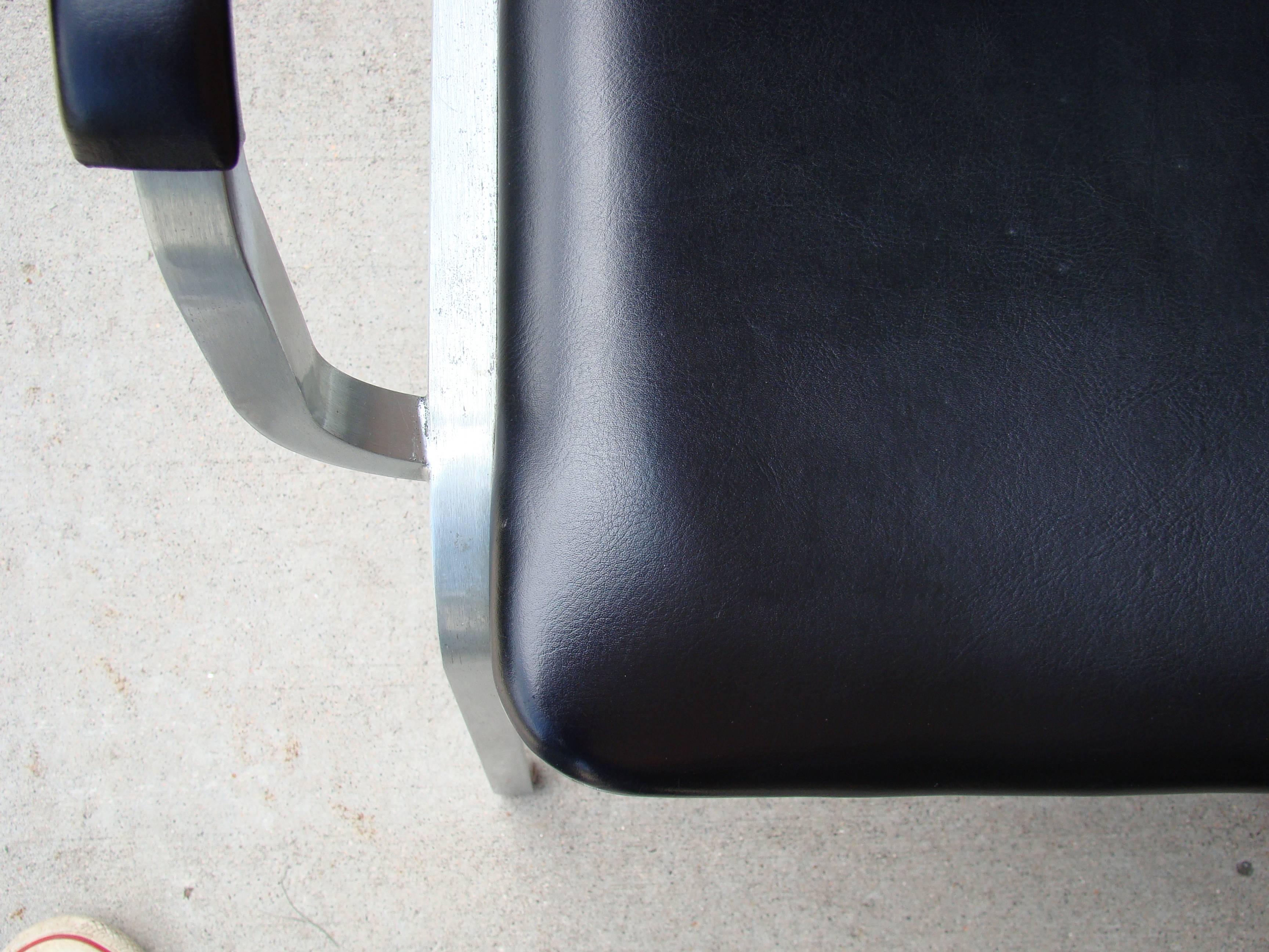 Mid-20th Century Industrial Aluminium Machine Age Armchair by Steelcase, circa 1950s For Sale
