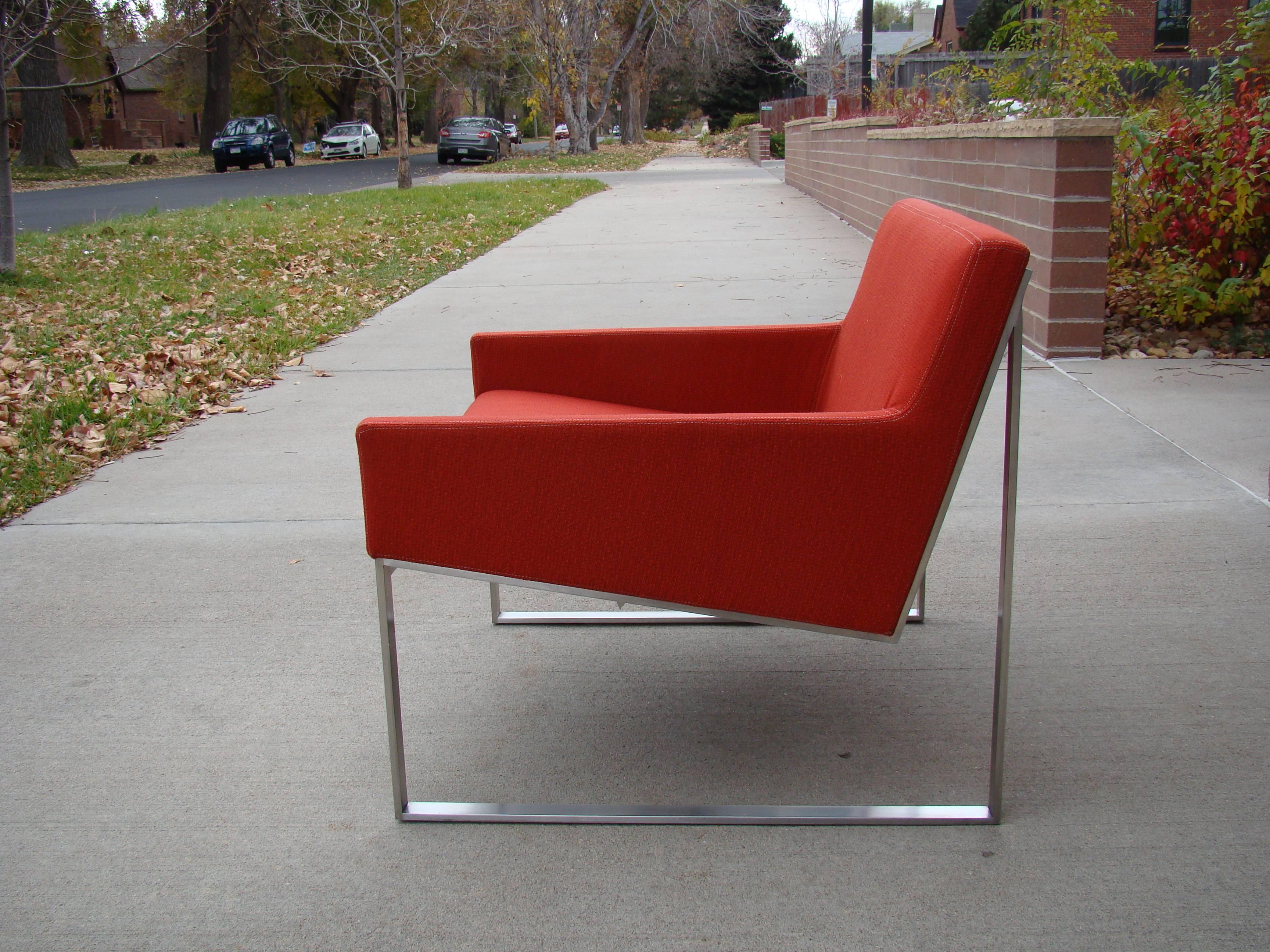 Pair of B3 Upholstered Lounge Chairs by Fabien Baron for Bernhardt 'USA' In Good Condition In Denver, CO