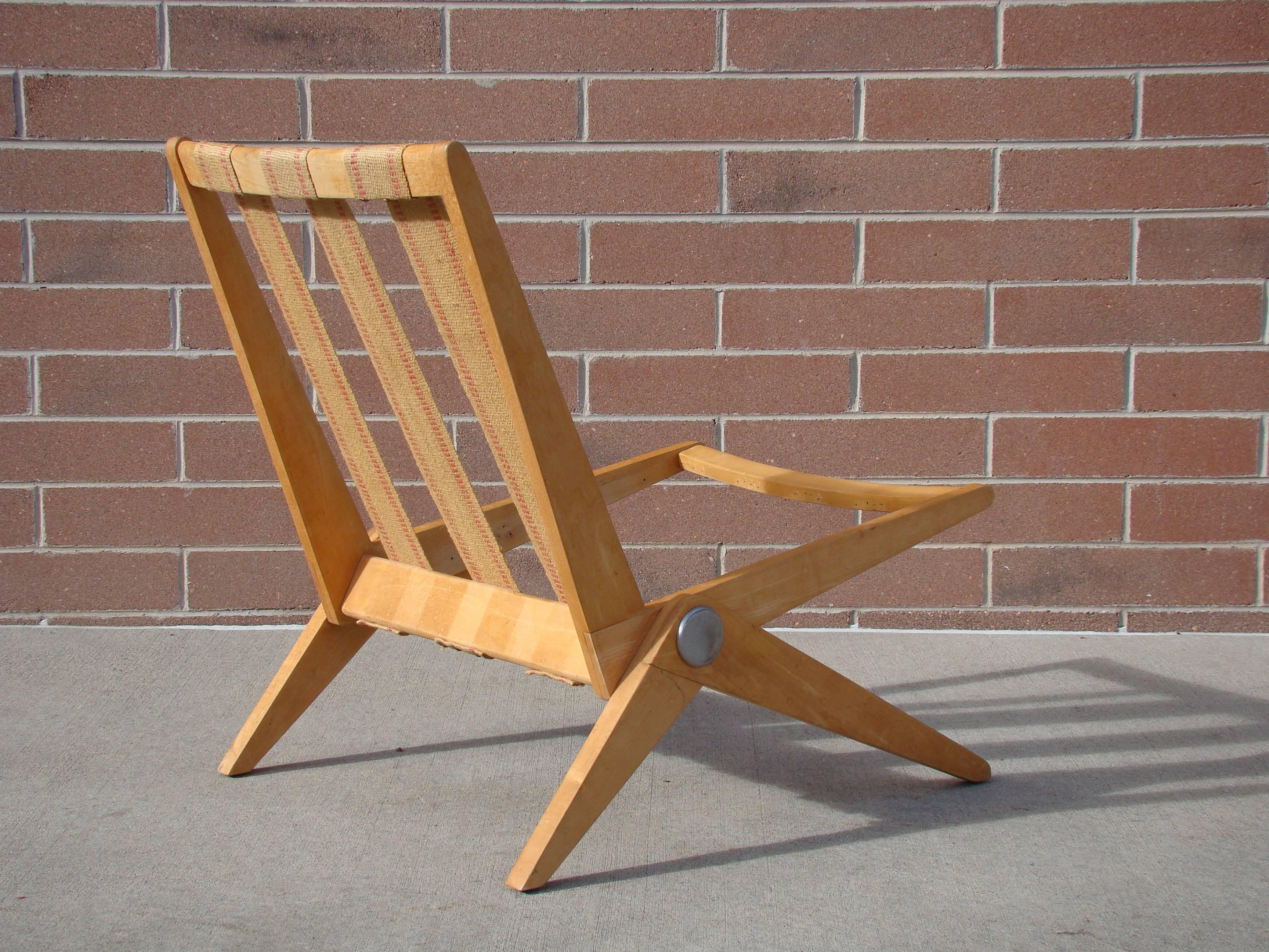 Mid-Century Modern Pierre Jeanneret 'Scissor Chair' for Knoll International, USA For Sale
