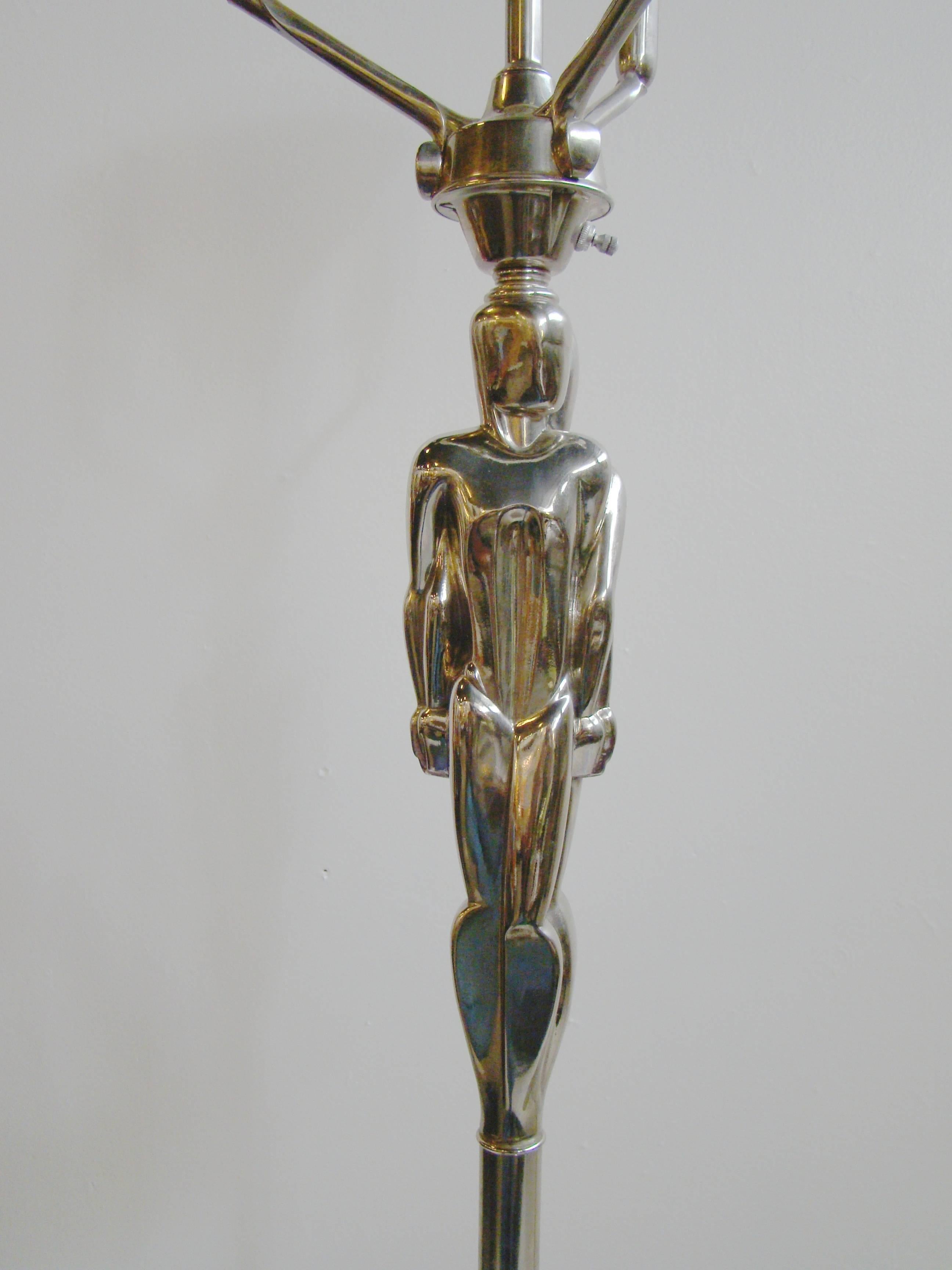 Art Deco Figural Chrome Steel Floor Lamp by Viktor Schreckengost For Sale 2