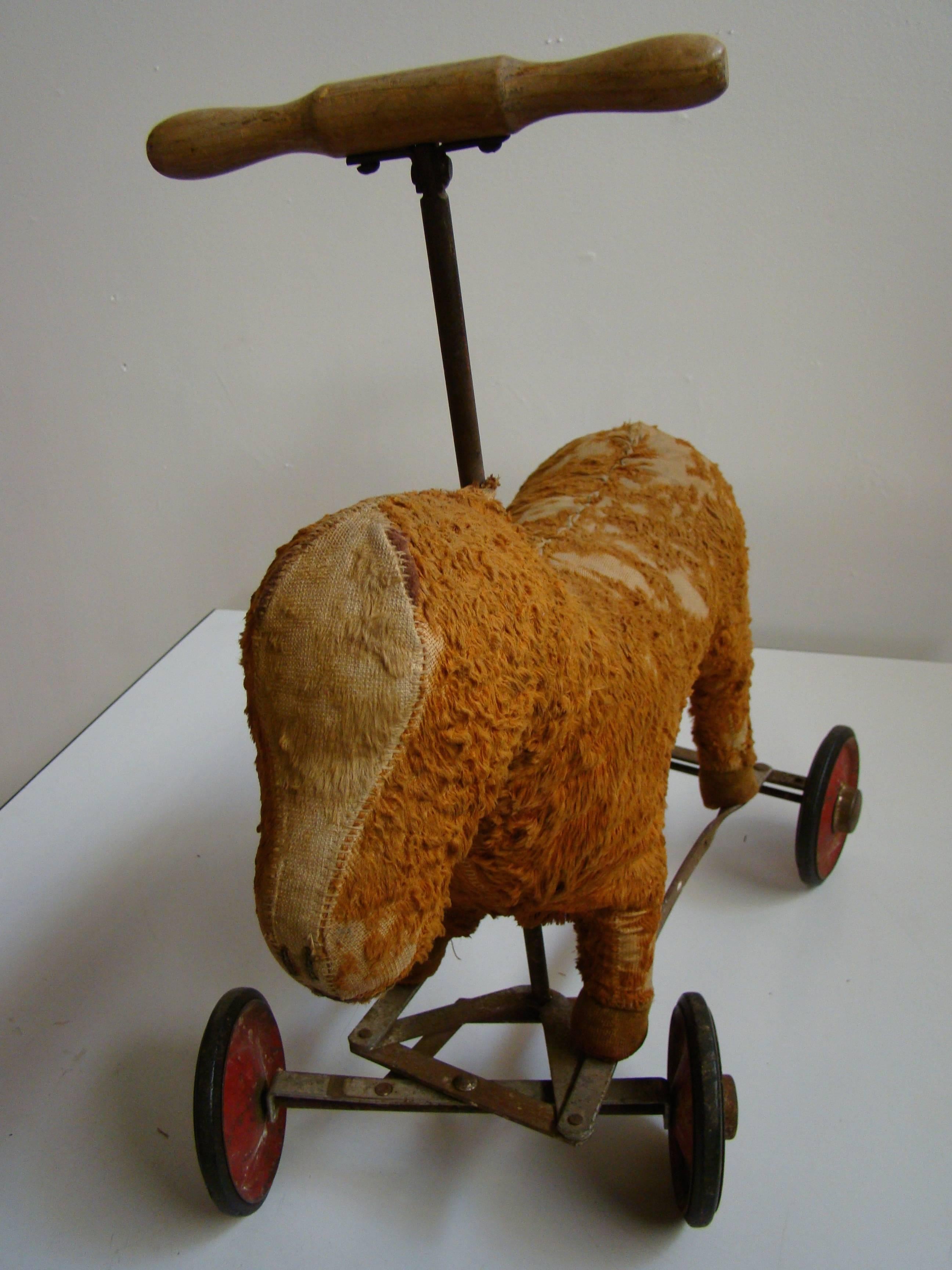 Early 20th Century Folk Art Americana Horse Child's Pull Toy For Sale 3