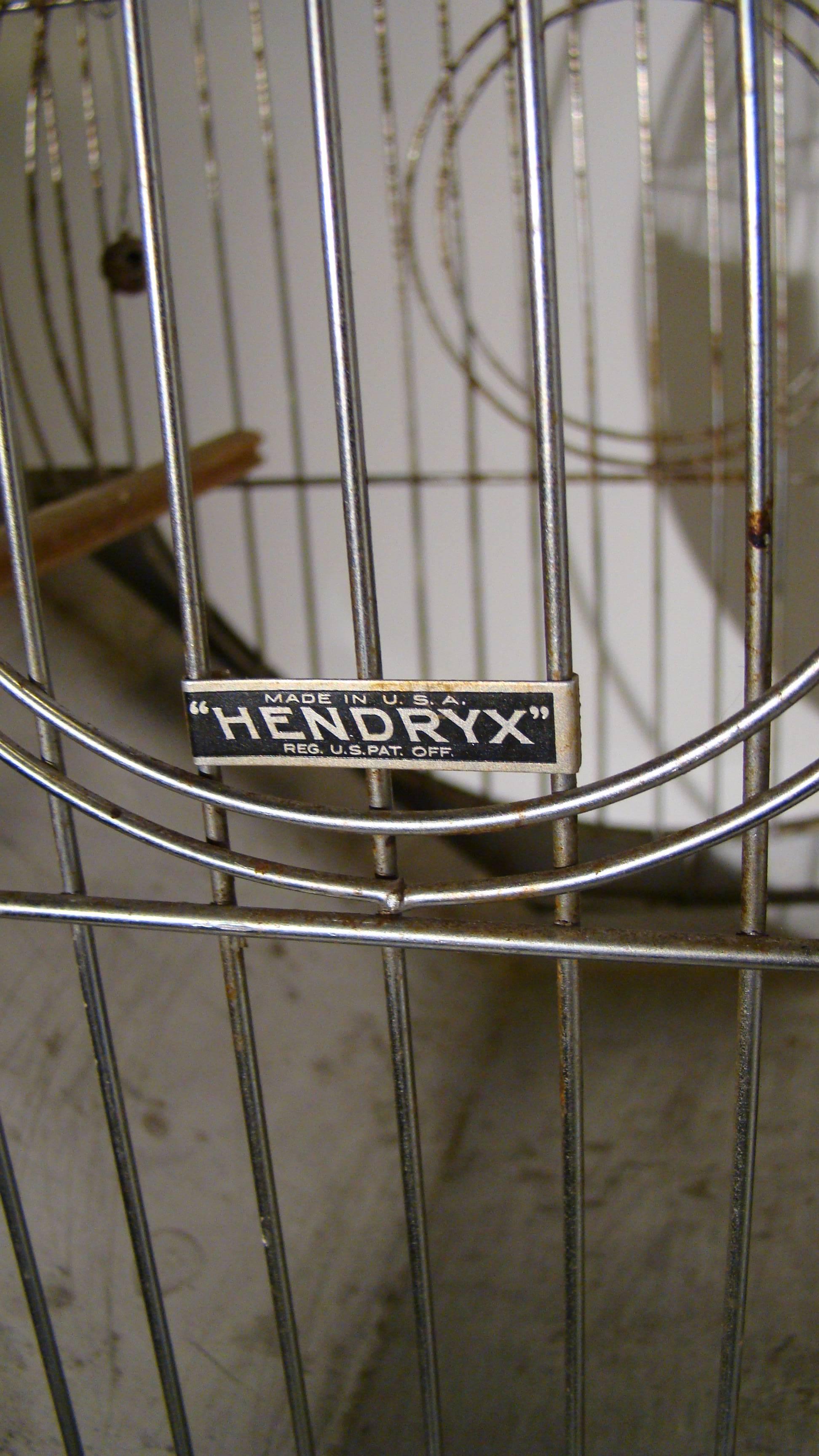 Art Deco Machine Age Chrome Bird Cage and Stand by Hendryx For Sale 1