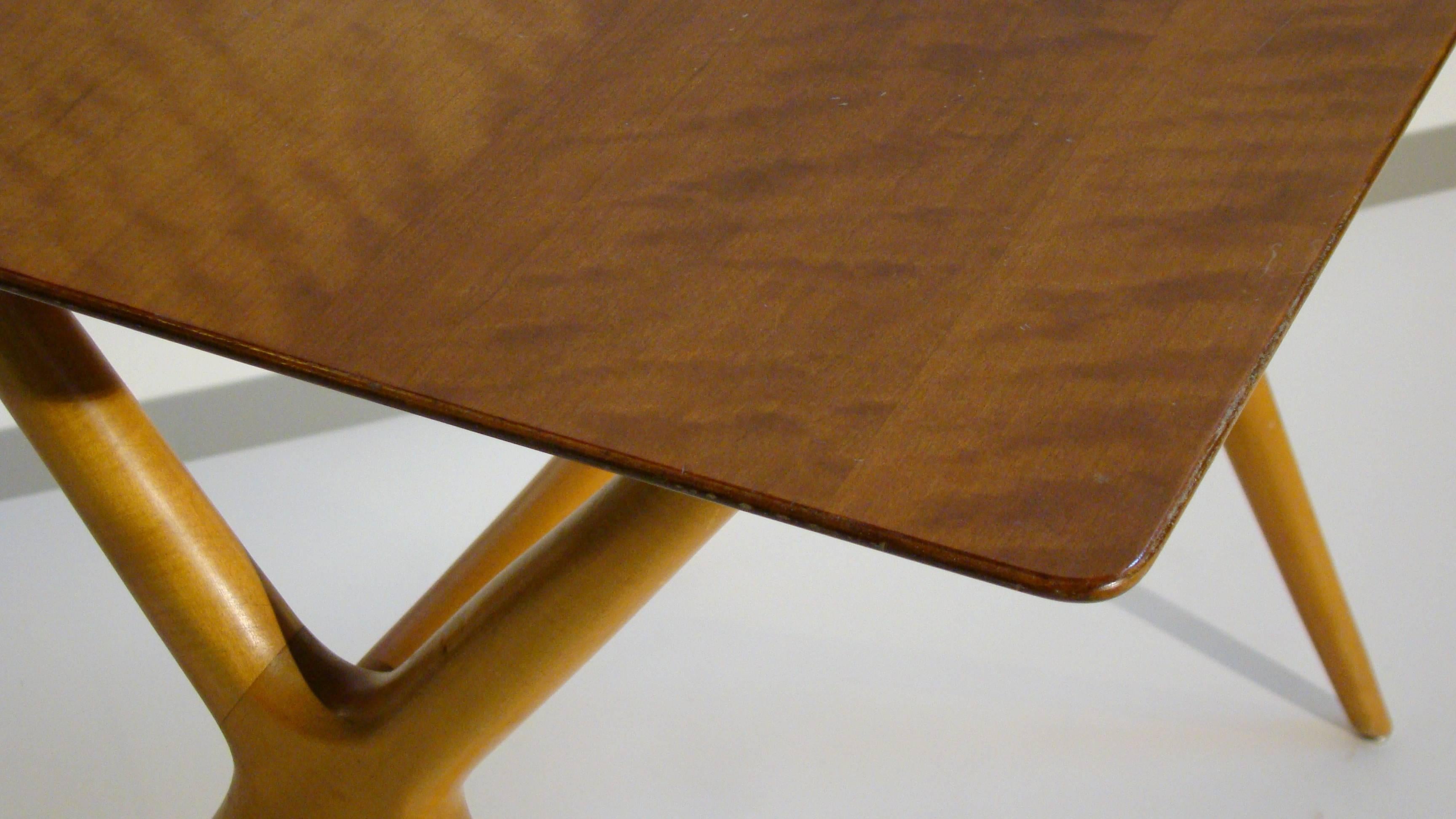  Scissor Leg Side Table, Server Attributed to Renzo Rutili for Johnson Furniture 1